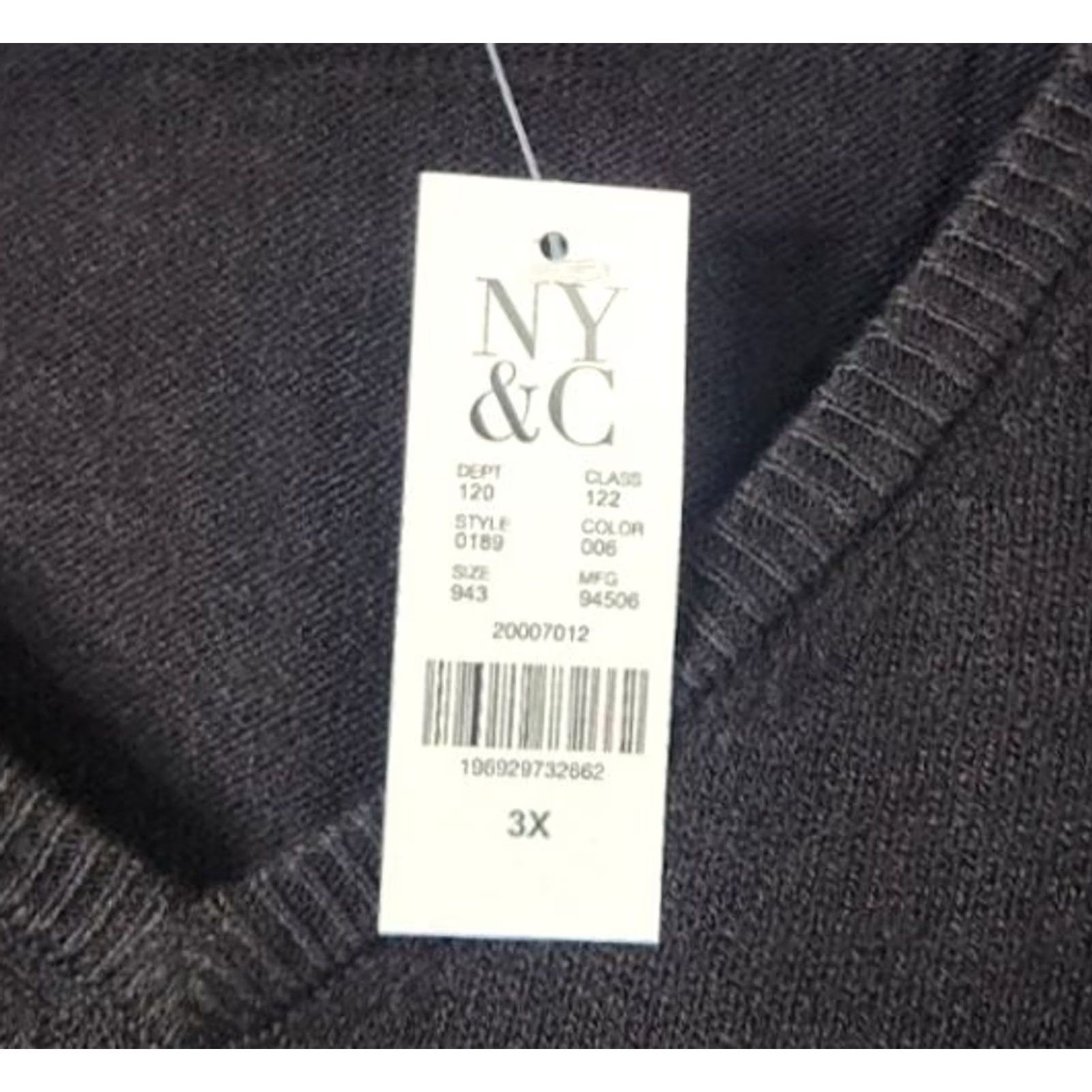 Vintage New York & Company NY&Co Womens 3X Sweater V-Neck Pullover Acrylic Black Size XXL / US 16-18 / IT 52-54 - 4 Thumbnail