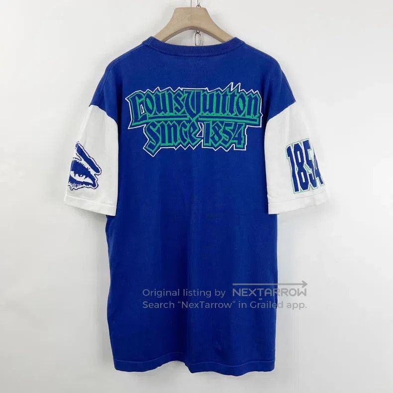 Louis Vuitton Louis Vuitton 1854 White and Blue Knit Short Sleeve Size US XXL / EU 58 / 5 - 2 Thumbnail