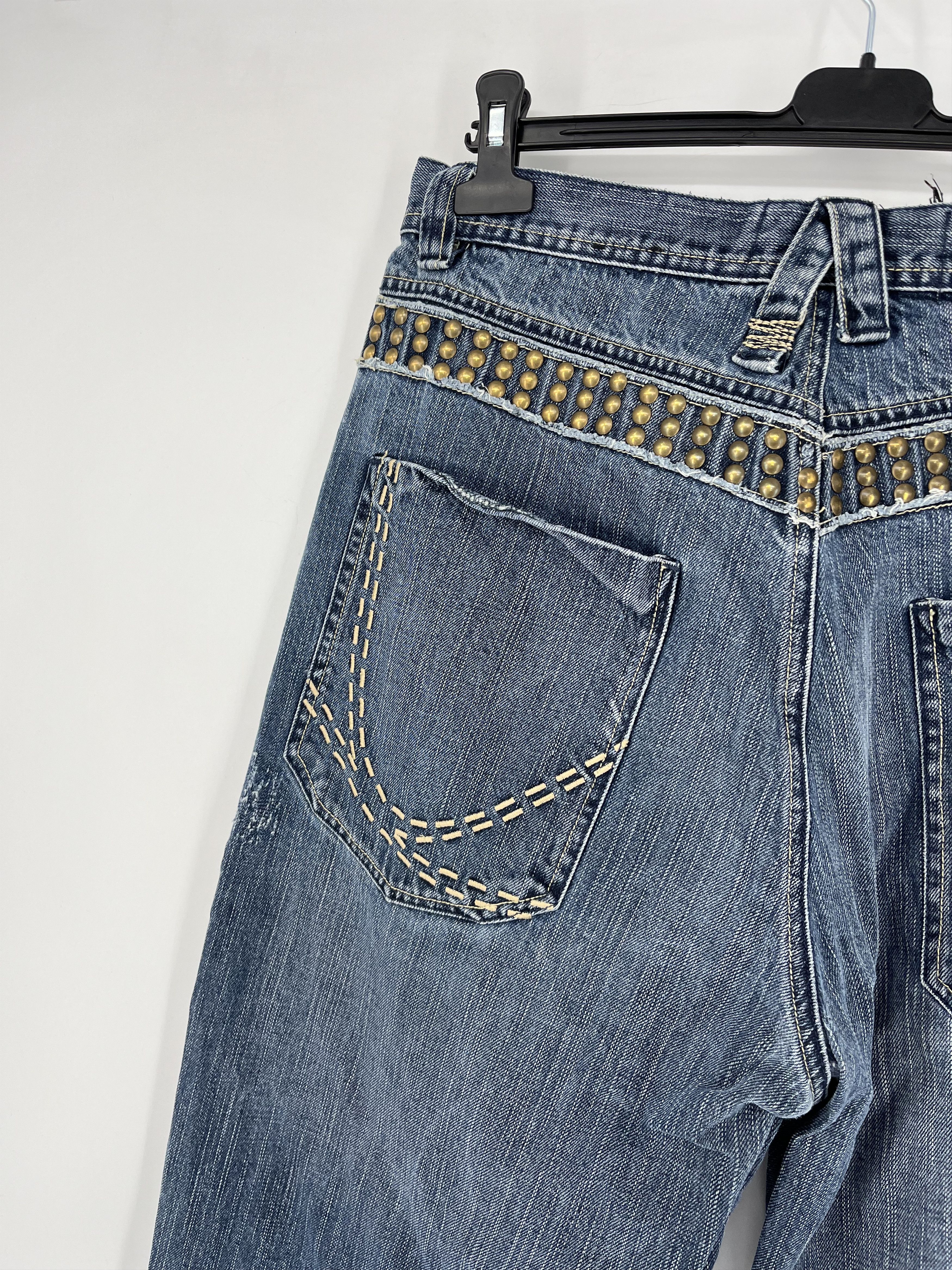 Japanese Brand Vintage Karl Kani Baggy Rap Jeans Rivet Stud Big Logo Size34 Size US 34 / EU 50 - 8 Thumbnail