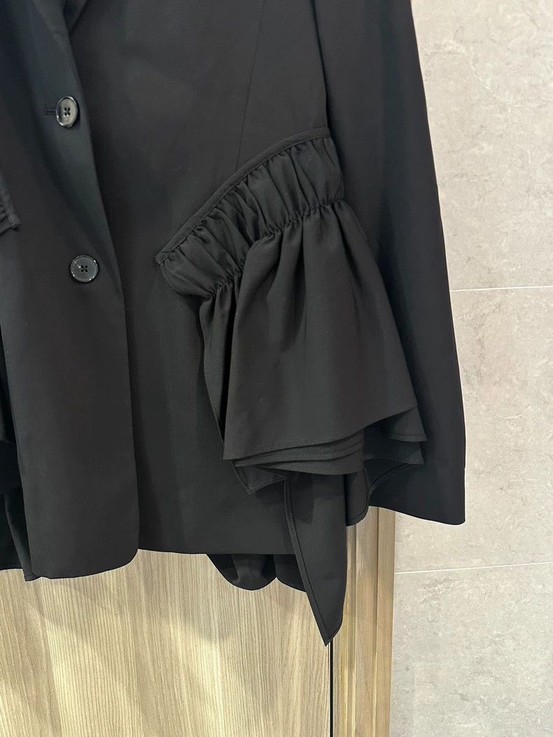 Jil Sander Jil Sander size 32 Ruffled Layered Black Blazer Size 4XL / US 24-26 - 2 Thumbnail