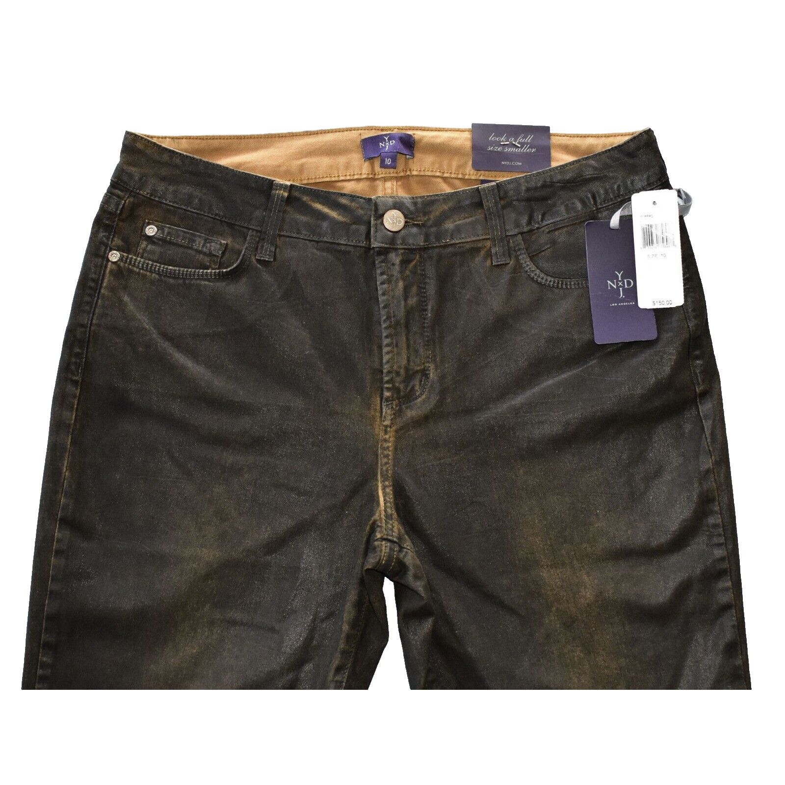 NYDJ NOT YOUR DAUGHTERS JEANS Brown Coated Skinny Jeans 10 $150 Size 32" / US 10 / IT 46 - 2 Thumbnail