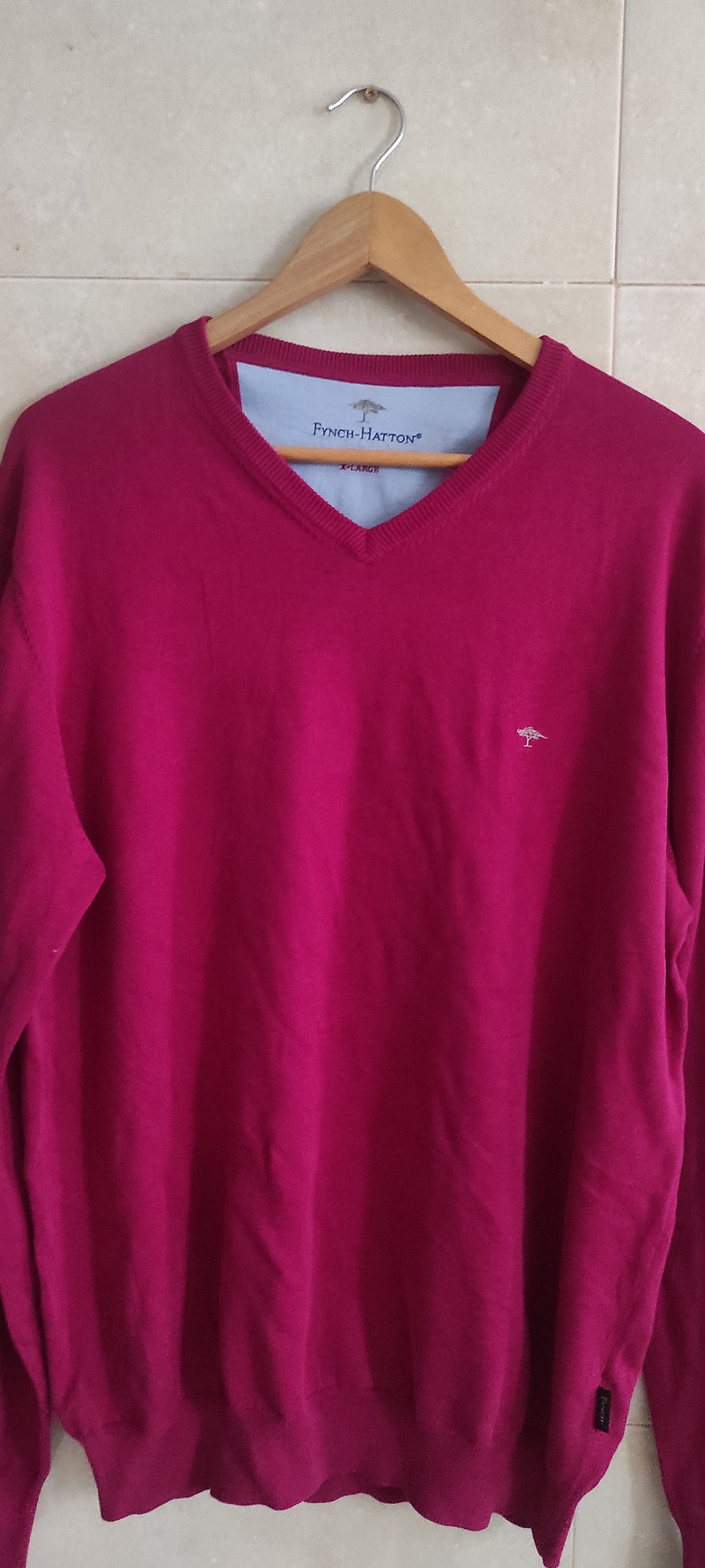 Other Fynch-Hatton V-neck Knitting Sweater Made Of 100% Cotton Size US XL / EU 56 / 4 - 13 Thumbnail