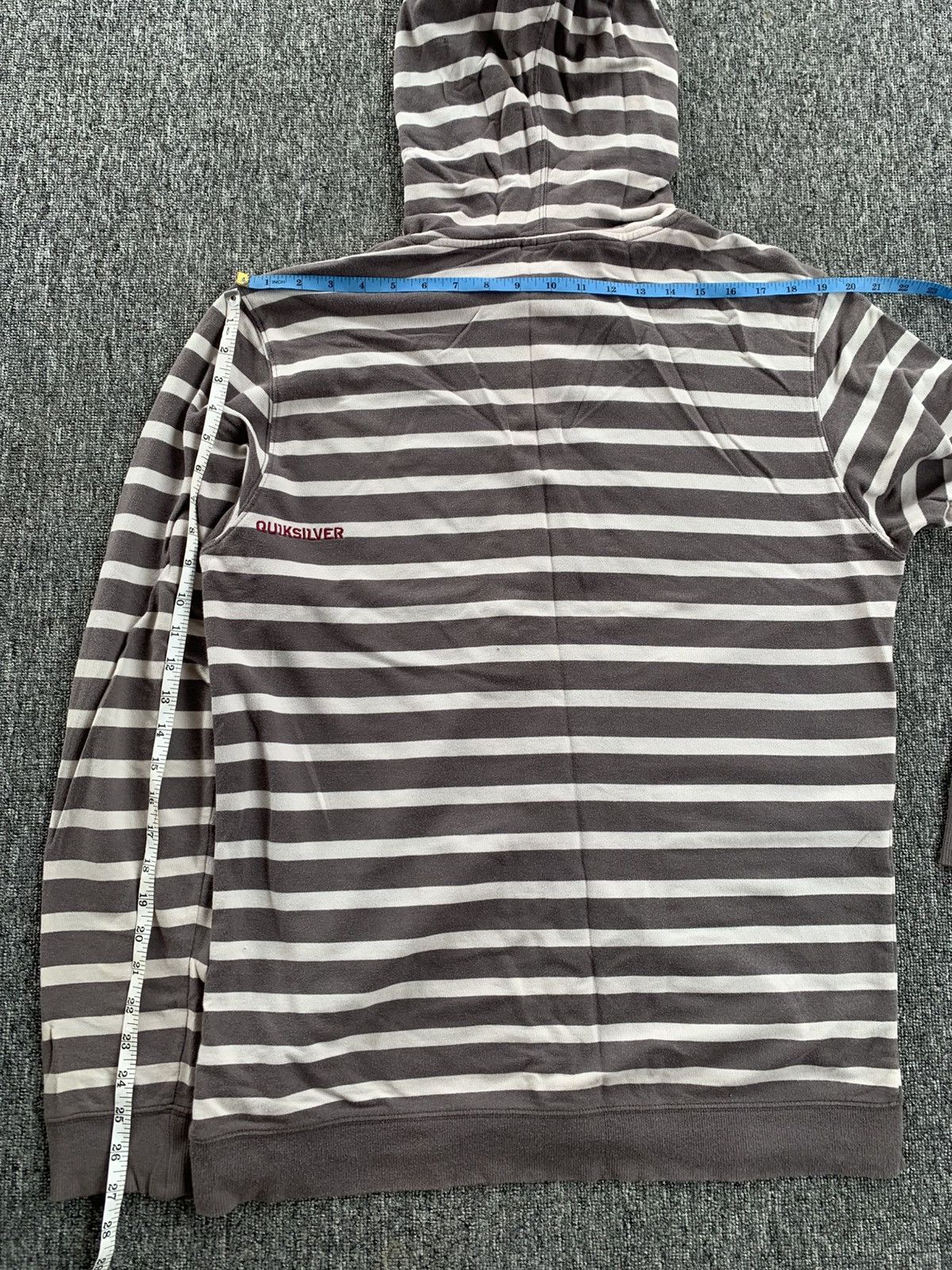 Quiksilver Quiksilver Sunfaded Stripe Disstressed Zip Up Jacket Hoodie Size US XL / EU 56 / 4 - 10 Thumbnail