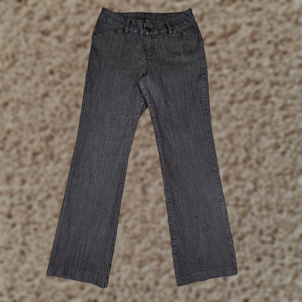 Vintage Maurices Pants Womens 4 Gray Chino Straight Leg Mid Rise Stretch Denim 28x30 Size 27" / US 4 / IT 40 - 1 Thumbnail