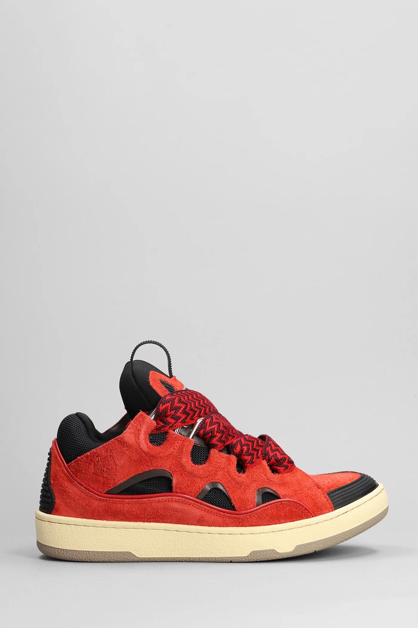 o1w1db10125 Curb Lace Up Sneakers in Red/Black