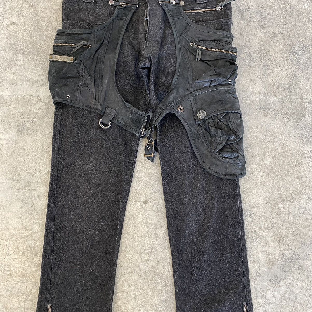 14th Addiction 14th Addiction Holster Hybrid Leather Slim Fit Black Jeans Size US 29 - 17 Thumbnail