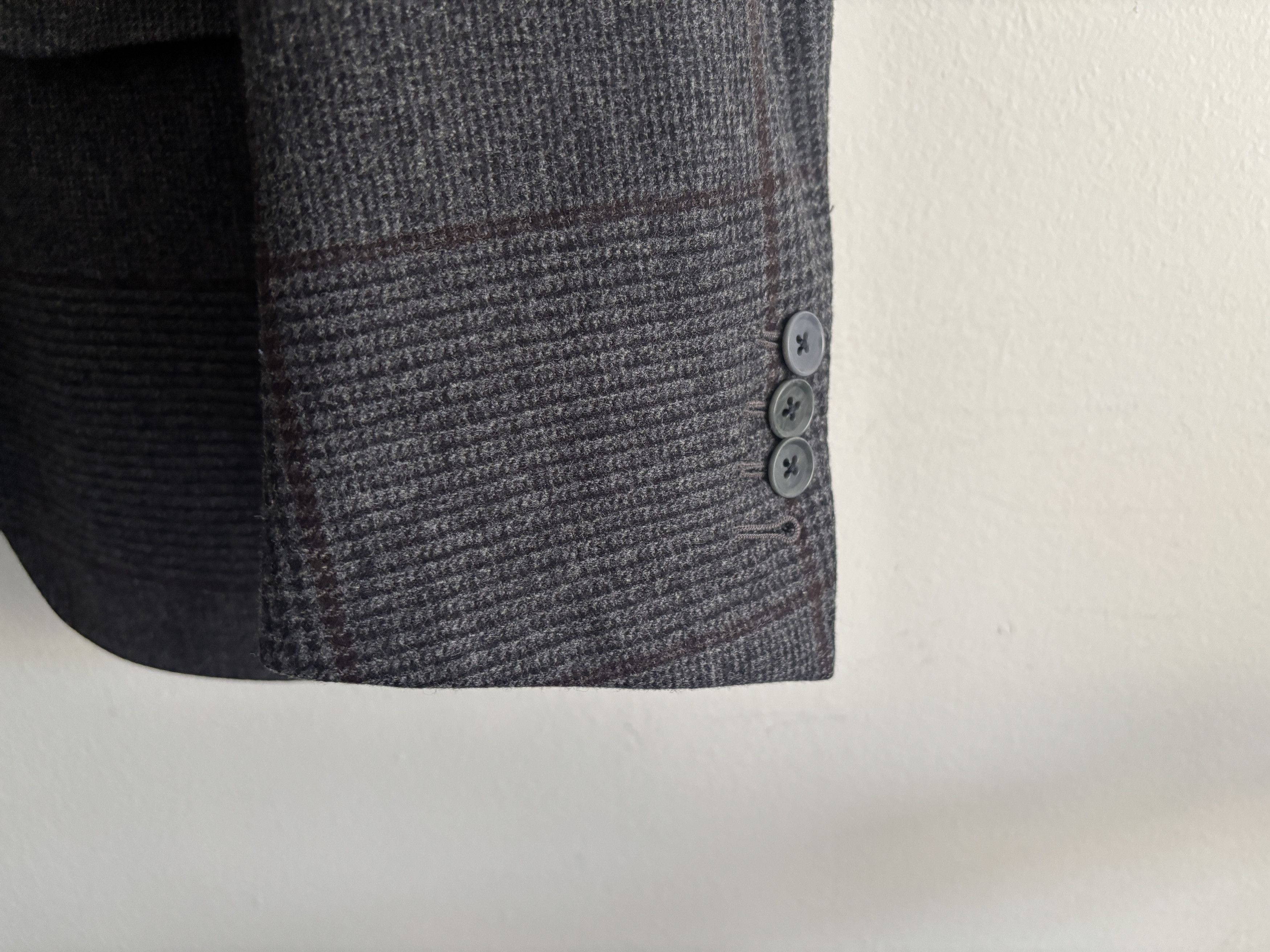 Eidos Napoli $1800 3 roll 2 Unlined Prince of Wales Check Sport Coat Size 42R - 6 Thumbnail