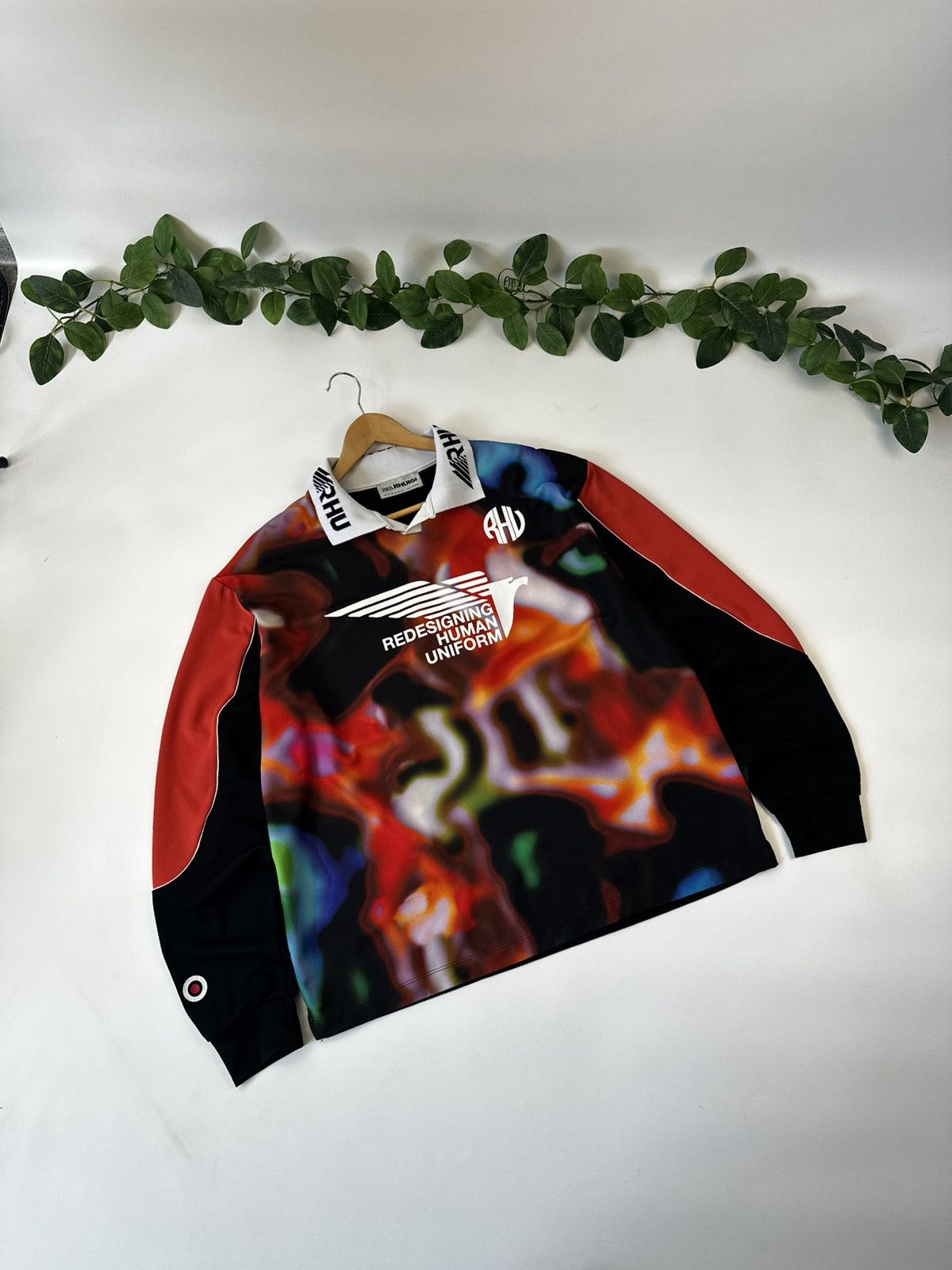Rhude × Zara [L-XL] Zara x Rhude Rhuigi Jersey Longsleeve Flame