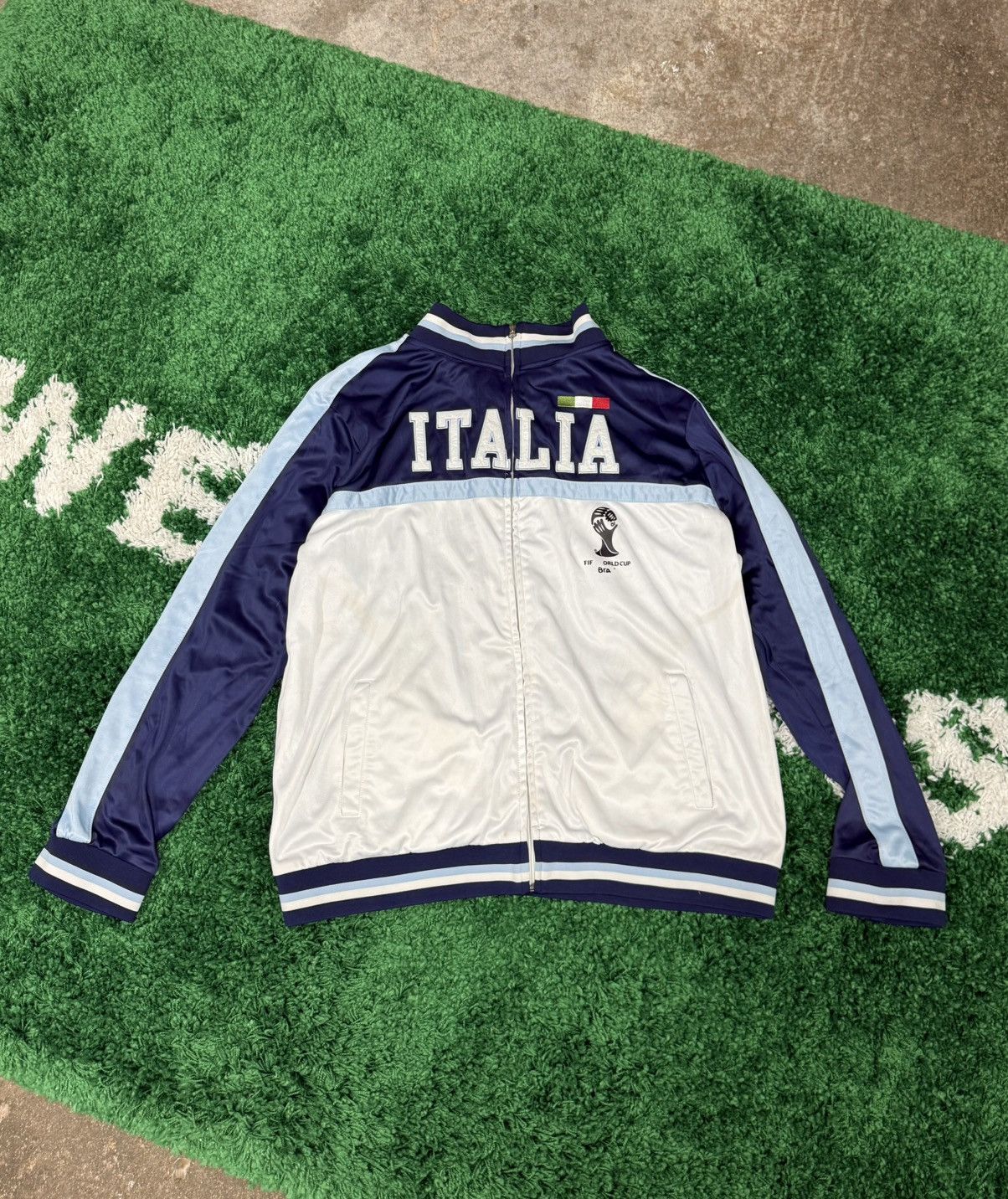 Vintage ITALIA Italy Piping Track Jacket Country Flag Jacket 2XL XXL Size US XXL / EU 58 / 5 - 1 Thumbnail