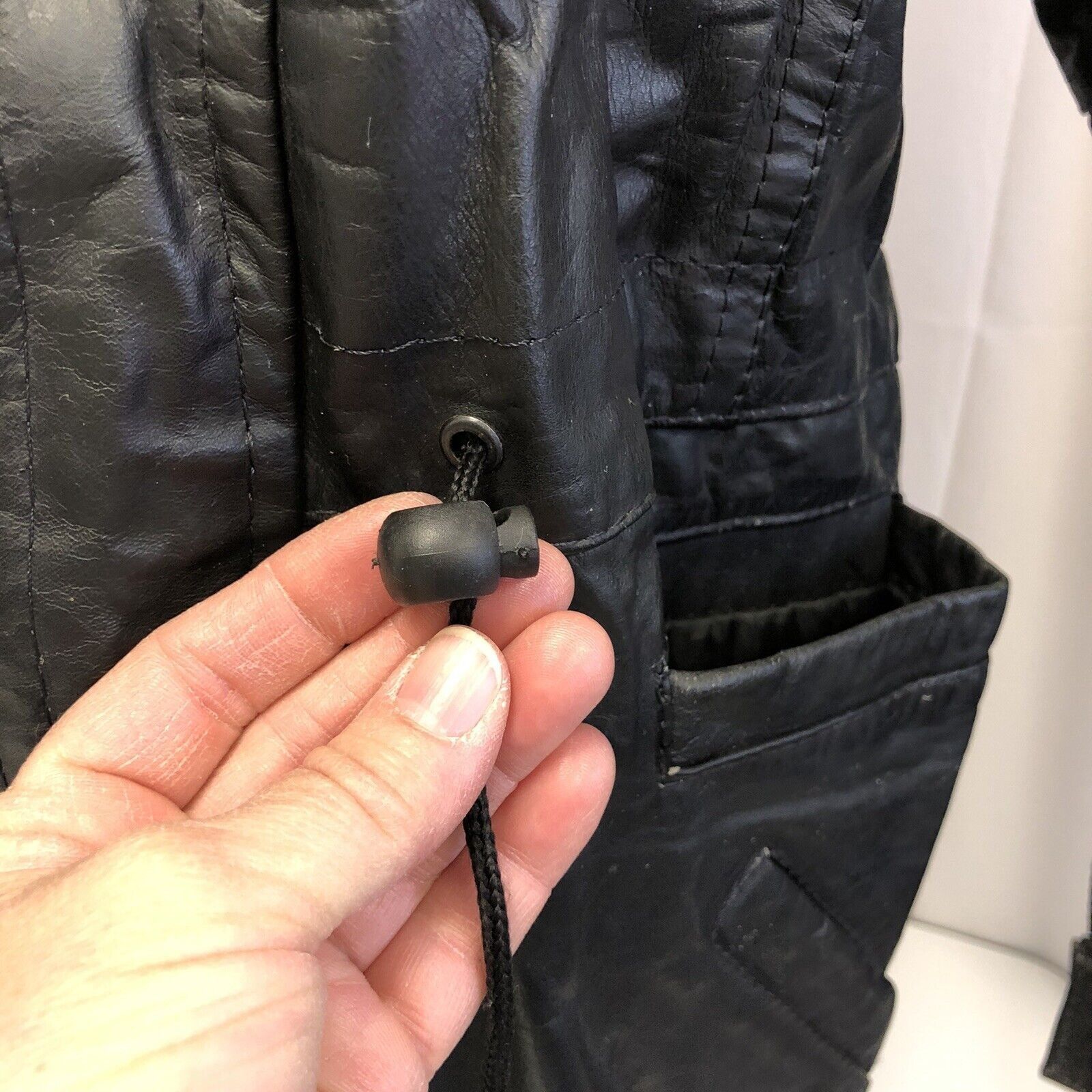 Other Vtg BLACK Leather BARNSTORMER Coat 4 Pocket PILOT jacket Size US L / EU 52-54 / 3 - 8 Thumbnail
