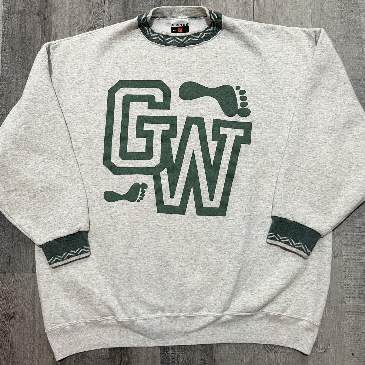 Vintage VTG George Washington HS Denver Grey/Green 90s Sweatshirt Size US XXL / EU 58 / 5 - 1 Thumbnail