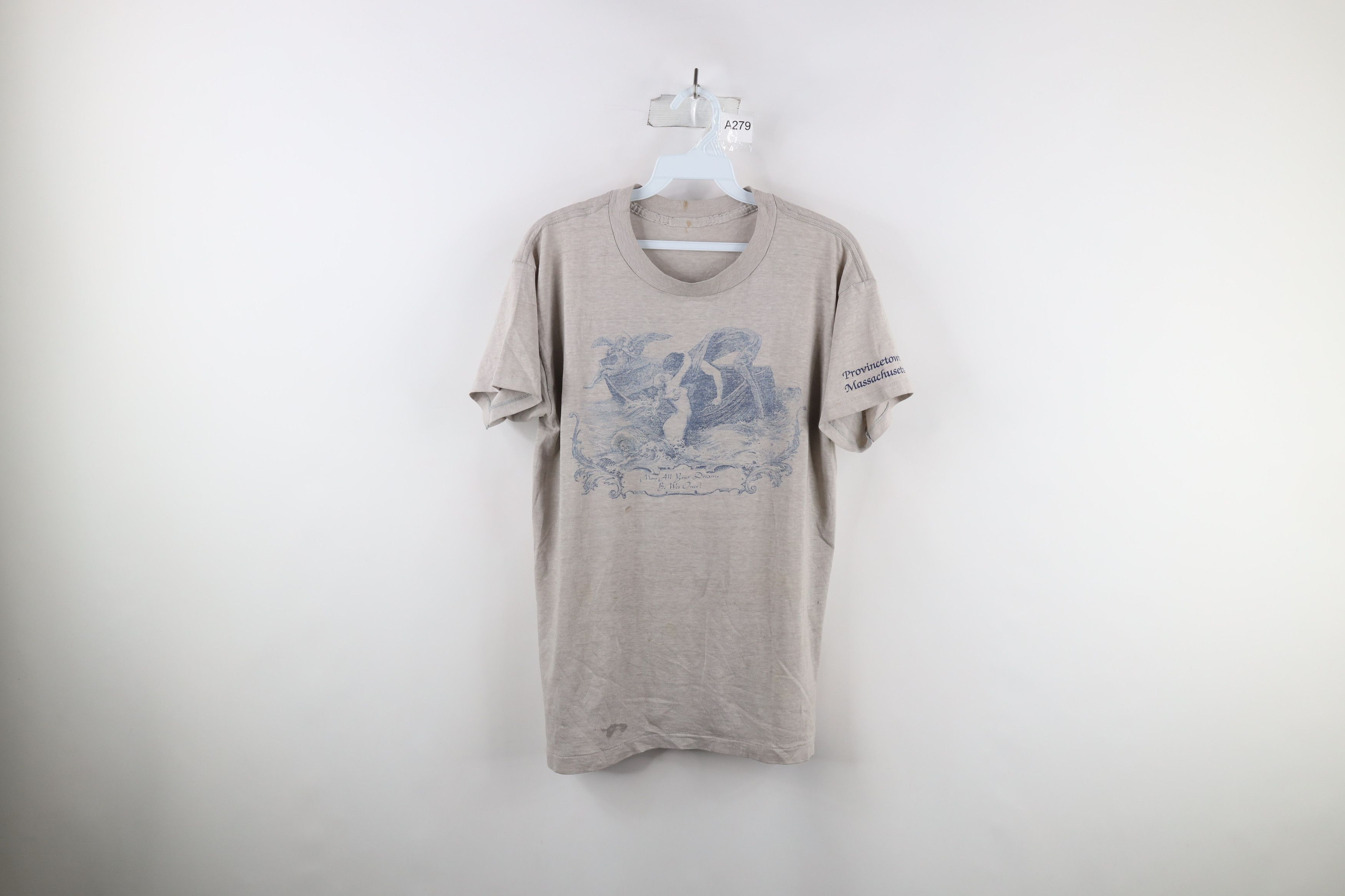 Vintage 70s May All Your Dreams Be Wet Ones T-Shirt Gray USA