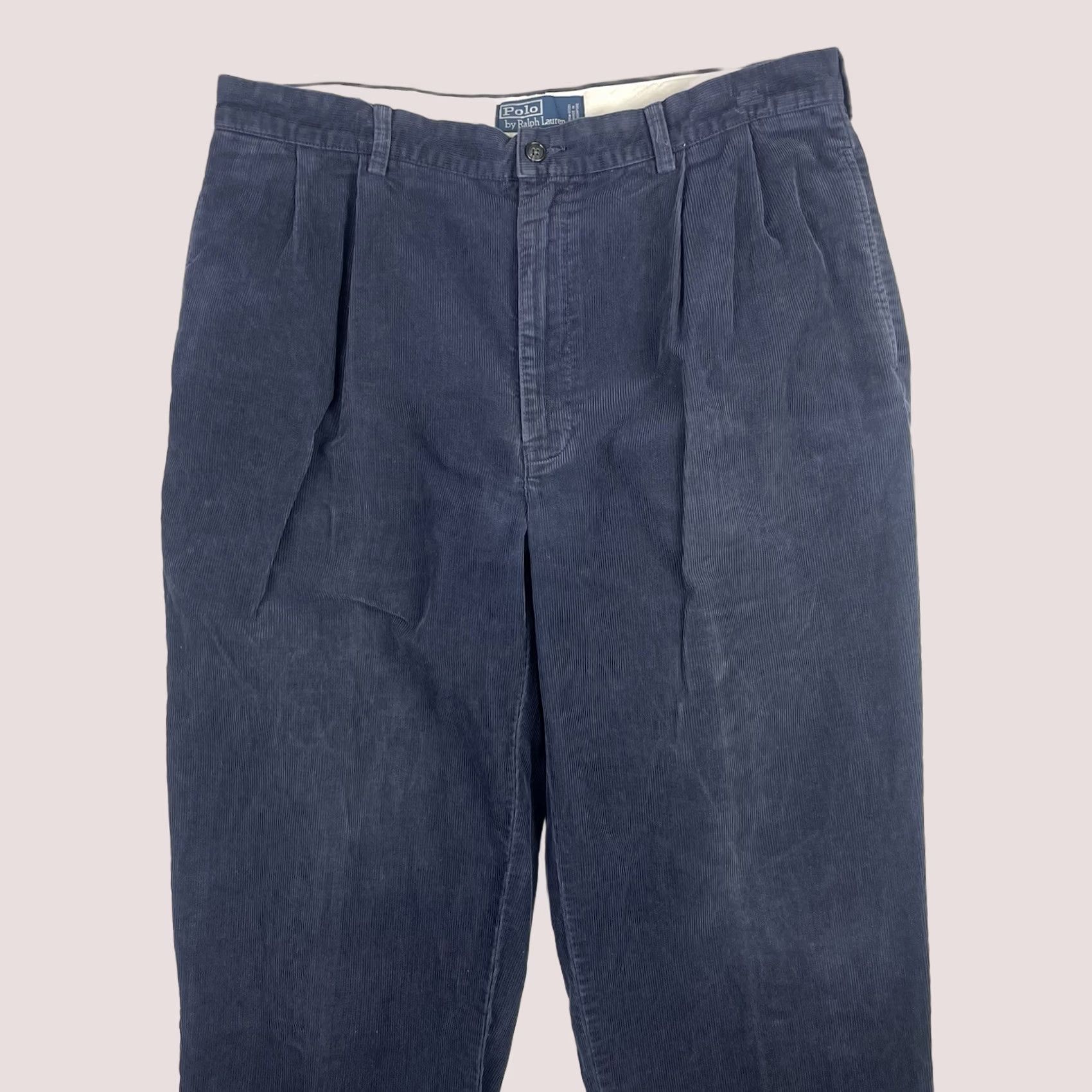 Polo Ralph Lauren VINTAGE Polo Ralph Lauren Pants Mens 36x30 Blue Hammond Corduroy Pleated Preppy Size US M / EU 48-50 / 2 - 1 Thumbnail