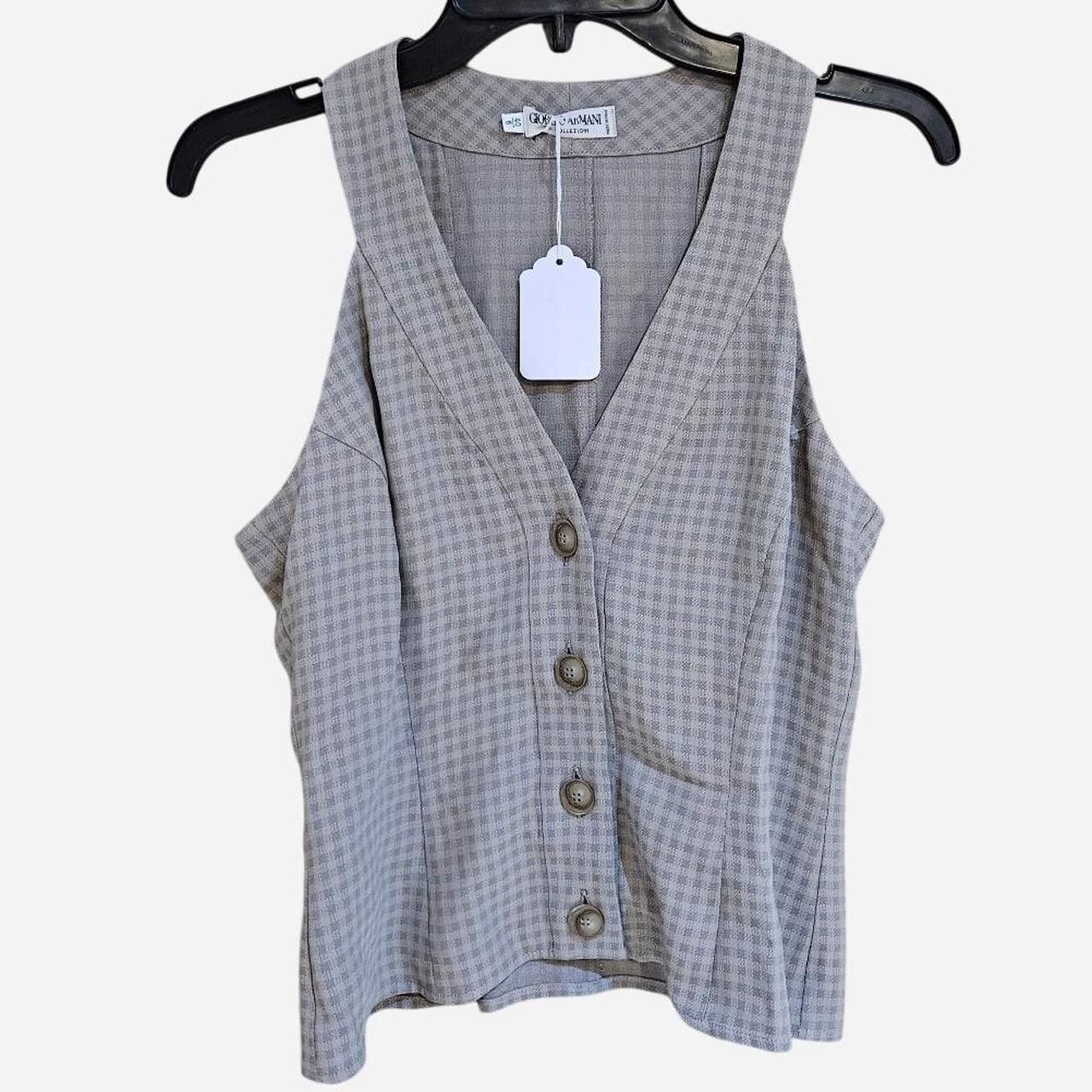 Giorgio Armani vintage giorgio armani plaid vest RARE Size S / US 4 / IT 40 - 1 Thumbnail