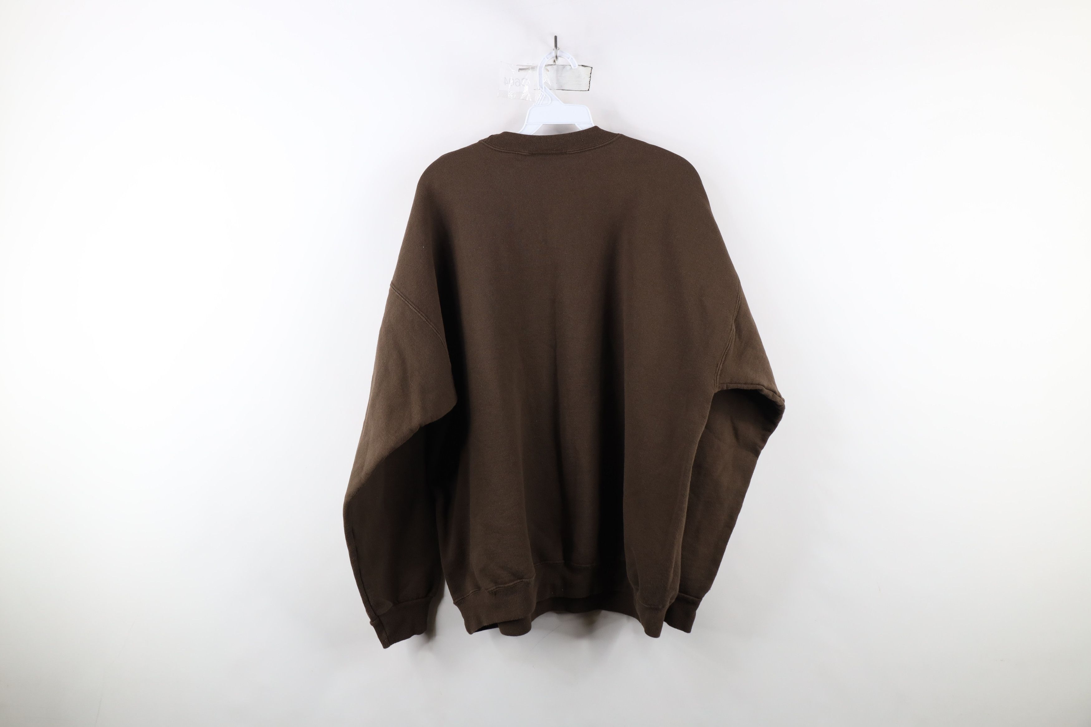 Vintage Vintage 90s Streetwear Faded Blank Crewneck Sweatshirt Brown Size US L / EU 52-54 / 3 - 7 Thumbnail