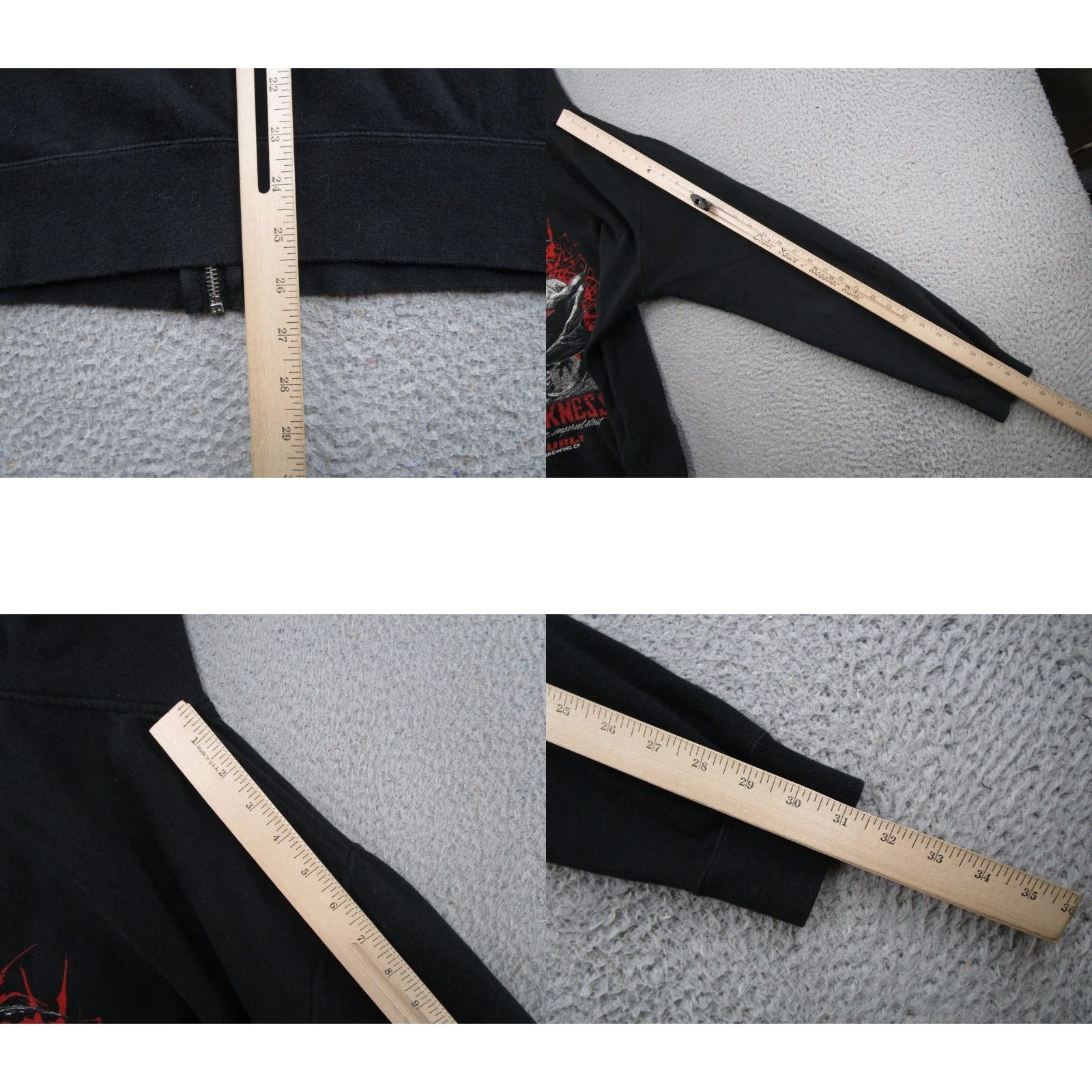 Vintage Surly Brewing Darkness Devil Demon Hoodie Men's Zip Sweatshirt ReadingREAD Black Cotton Fleece Pockets Size US M / EU 48-50 / 2 - 8 Thumbnail