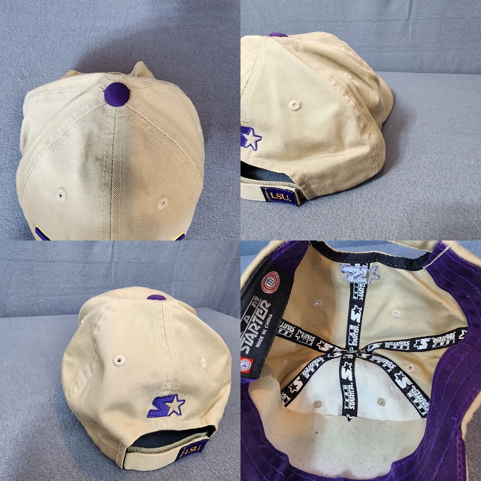 Starter LSU Tigers Starter Hat College University Football Sports Hook & Loop Back Mens One Size Beige Size ONE SIZE - 8 Thumbnail