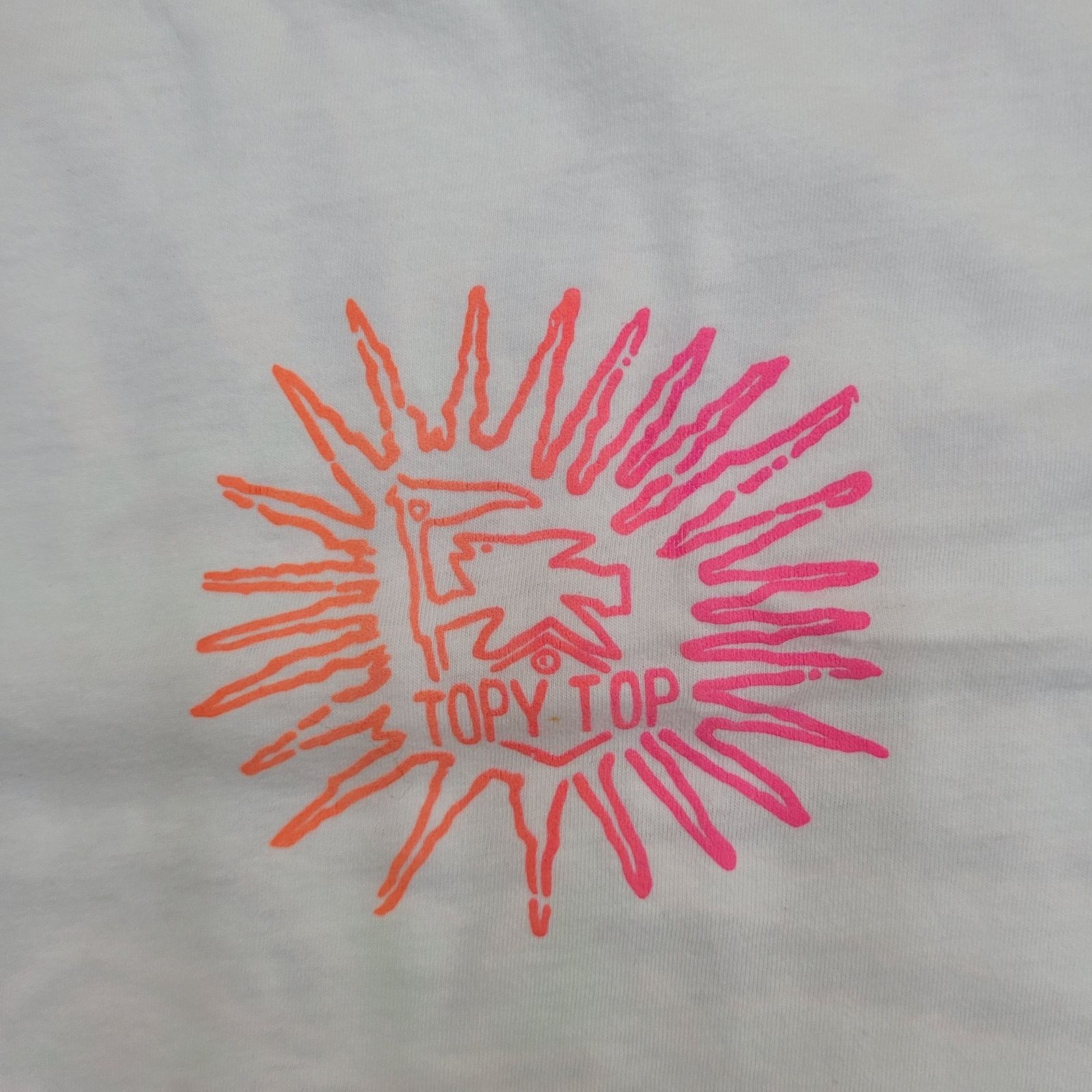 Vintage VTG 90s Topy-Top Shark Surf Shirt XS/S White Neon Pink Green Size US S / EU 44-46 / 1 - 6 Thumbnail