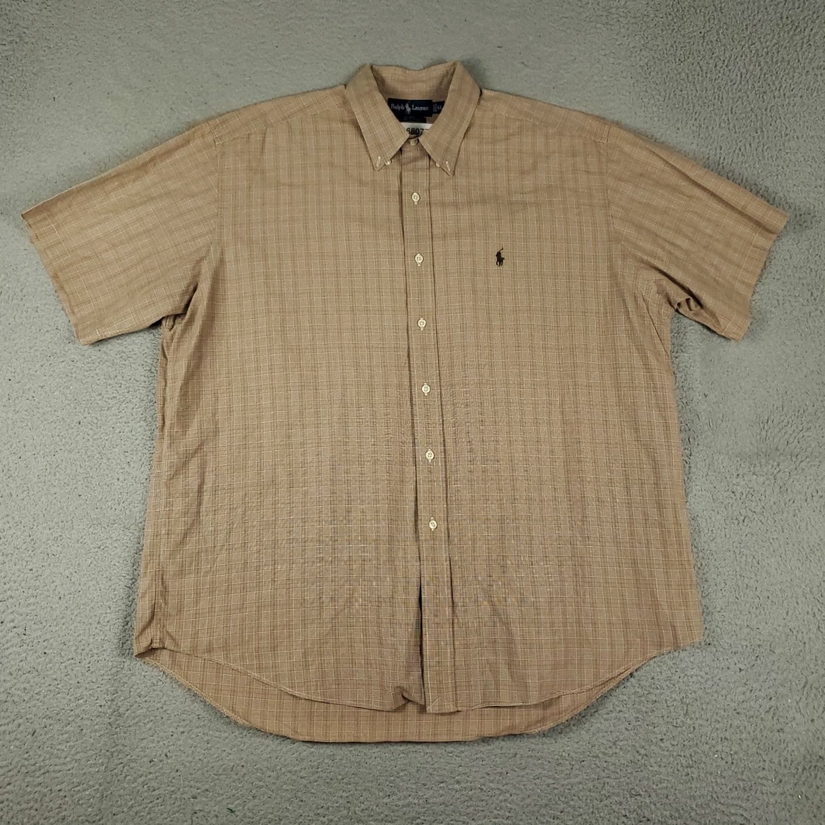 Ralph Lauren Ralph Lauren Shirt Mens XL Brown Plaid Button-Up Short Sleeve Button-Down Collar Size US XL / EU 56 / 4 - 3 Thumbnail