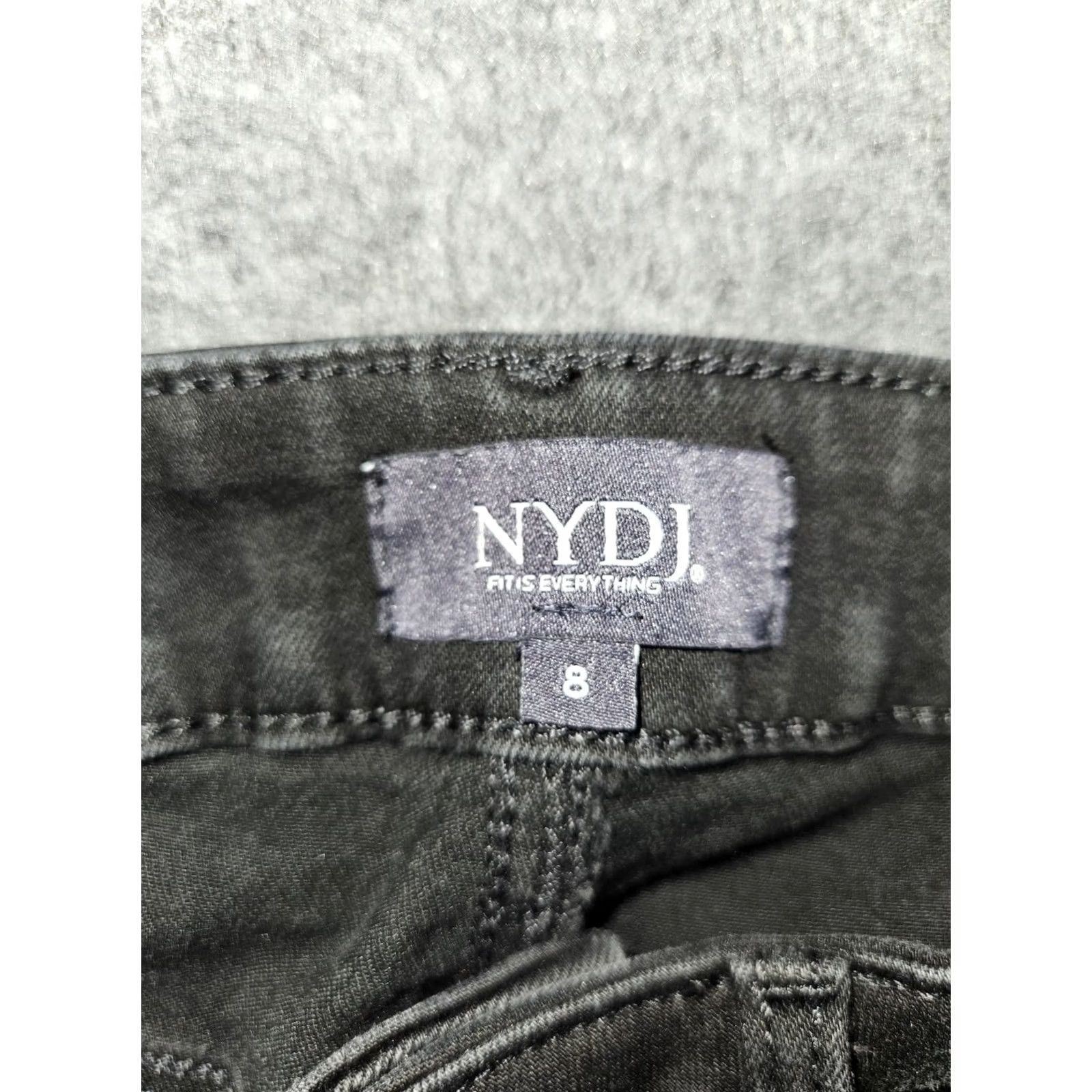 NYDJ NYDJ Jeans Womens 8 Black Marilyn Straight Leg Lift Tuck Stretch Denim Pants Size 30" / US 8 / IT 44 - 2 Thumbnail
