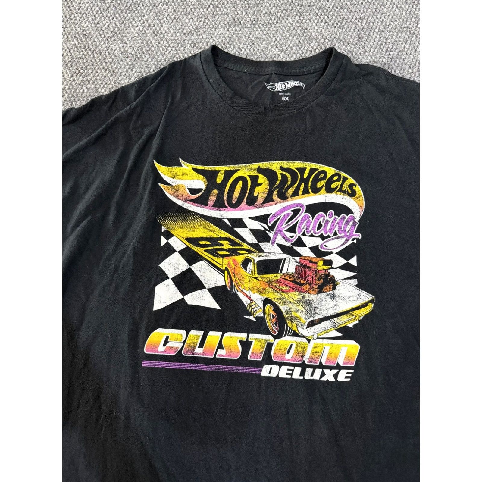 Vintage Hot Wheels Shirt Mens 5XL Black Racing Graphic Logo Cotton Crew Neck Short Sleeve T-Shirt Size US XXL / EU 58 / 5 - 6 Thumbnail