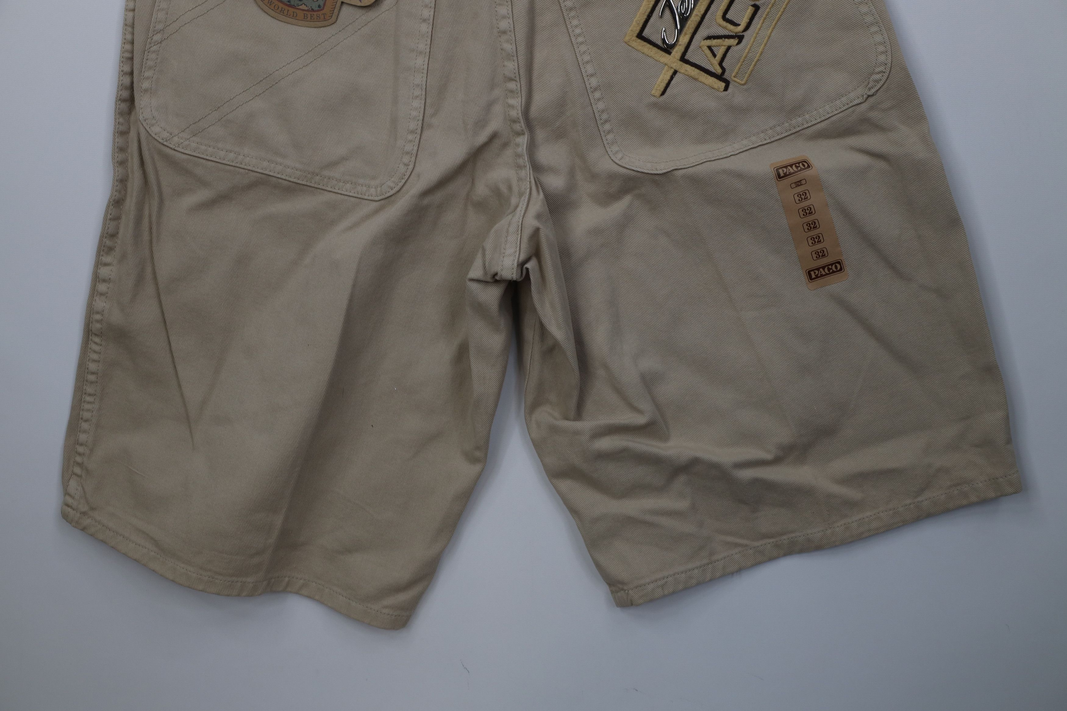 Vintage Deadstock Vintage 90s Paco Hip Hop Denim Jean Shorts Tan Size US 32 / EU 48 - 11 Thumbnail