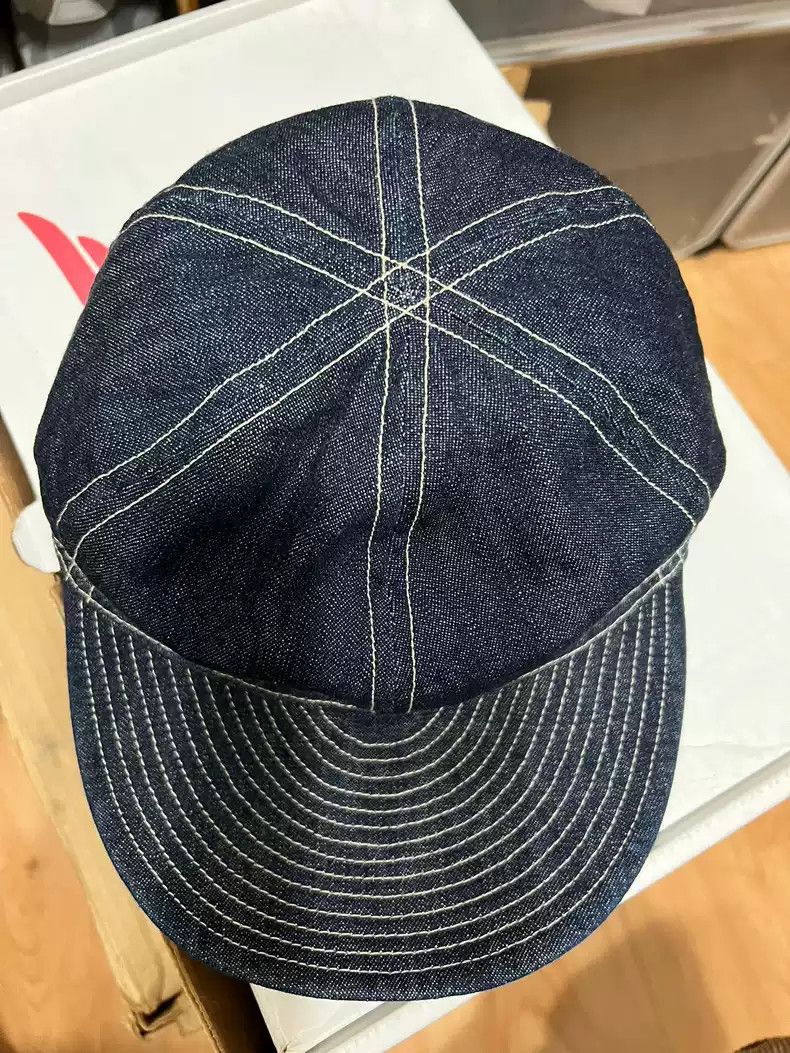 Freewheelers denim denim fabric machine repair hat