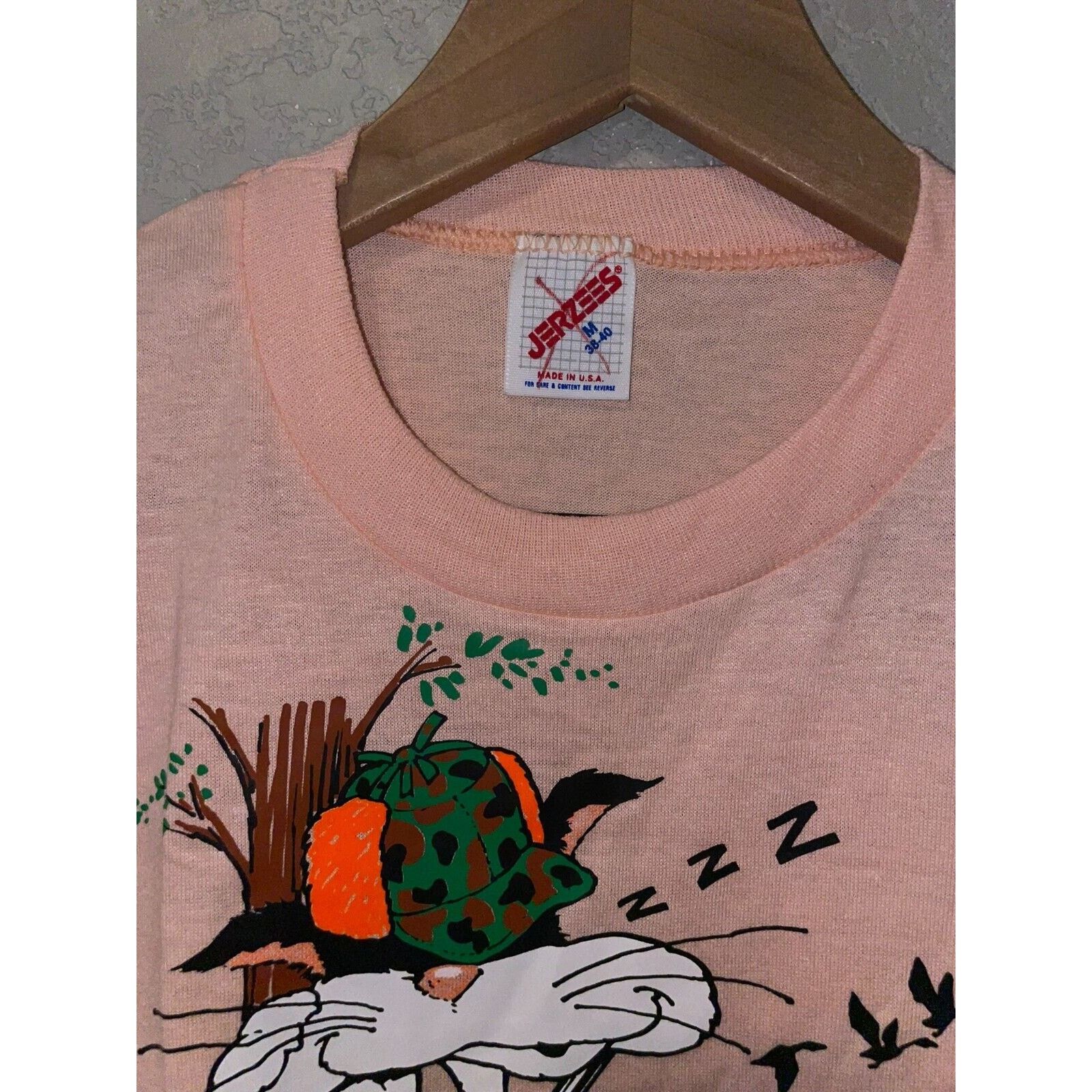 Jerzees Vintage Hunting Shirt A Bad Day Hunt Animal Tee 1986 80s M Size US M / EU 48-50 / 2 - 8 Thumbnail