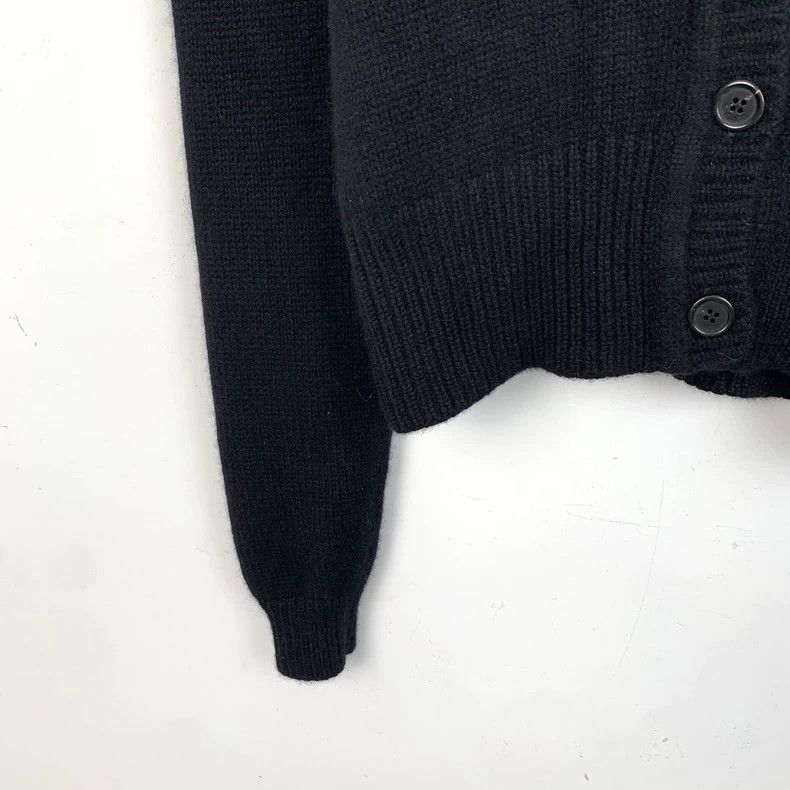 Saint Laurent Paris Saint Laurent Black logo sequined cashmere V-neck knit card Size S / US 4 / IT 40 - 4 Thumbnail