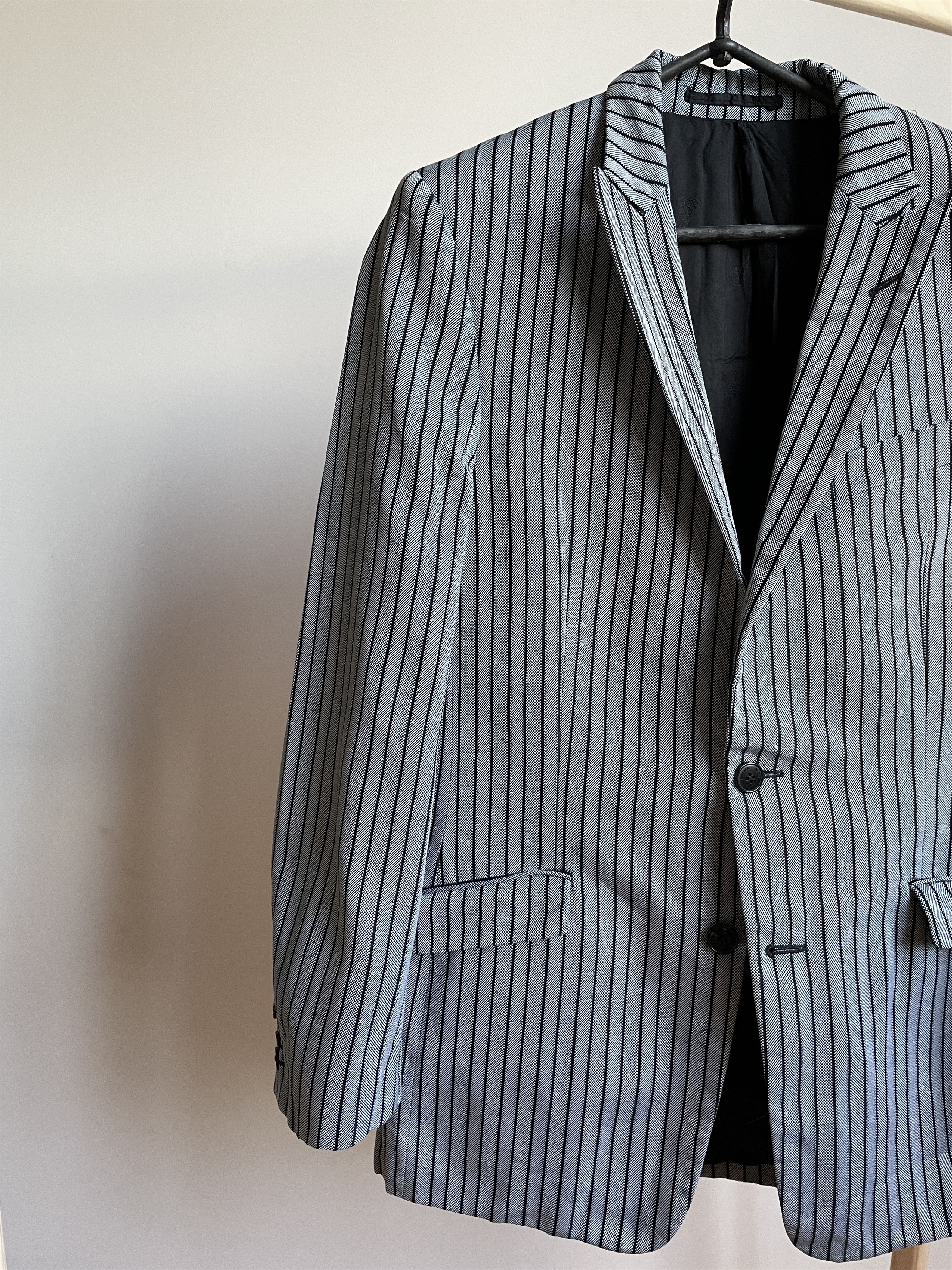 Versace Versace Collection Peak Lapels Striped Cotton Blazer Size 36R - 5 Thumbnail