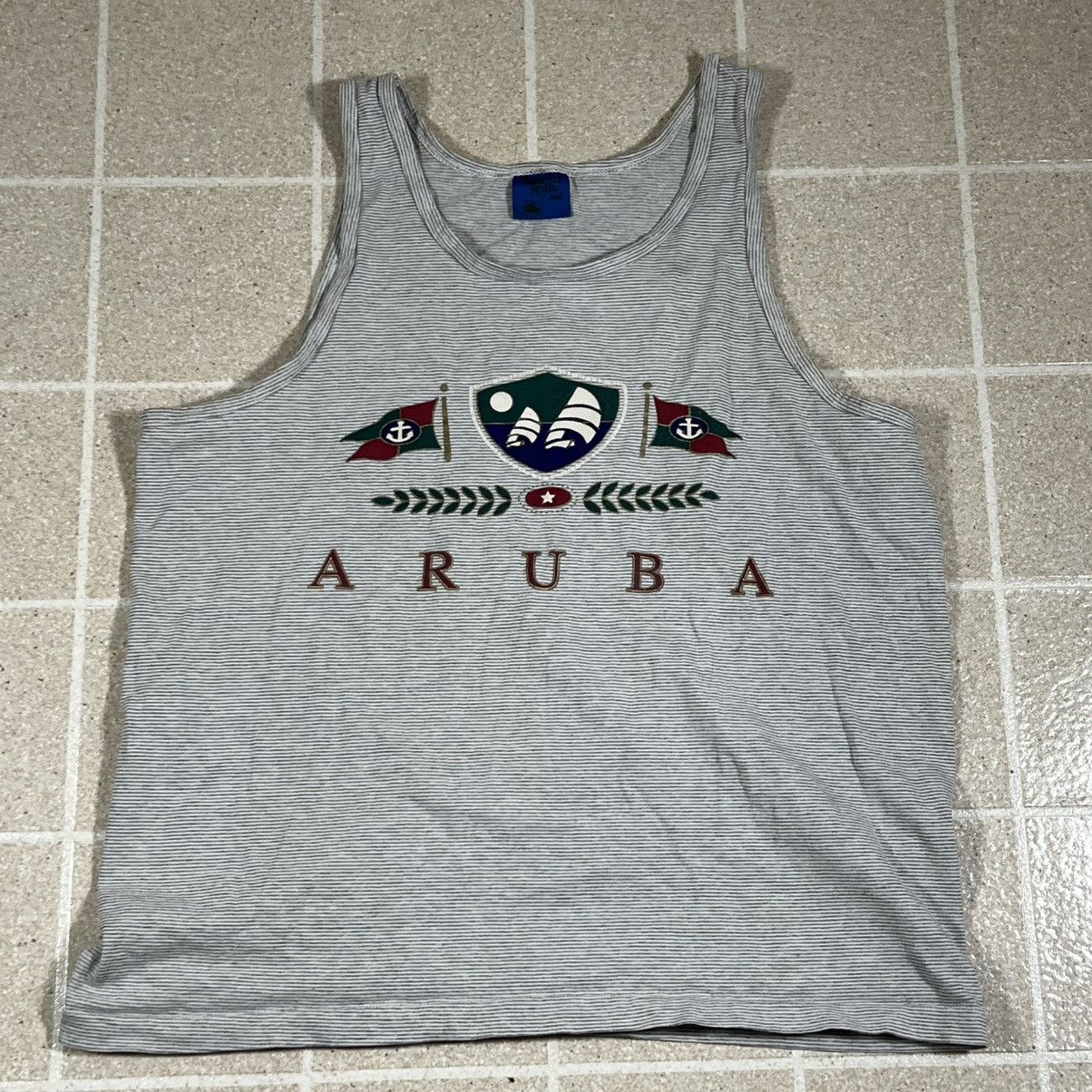 Vintage Vintage 90s Aruba Tank Top Size Large Muscle Shirt Size US L / EU 52-54 / 3 - 1 Thumbnail
