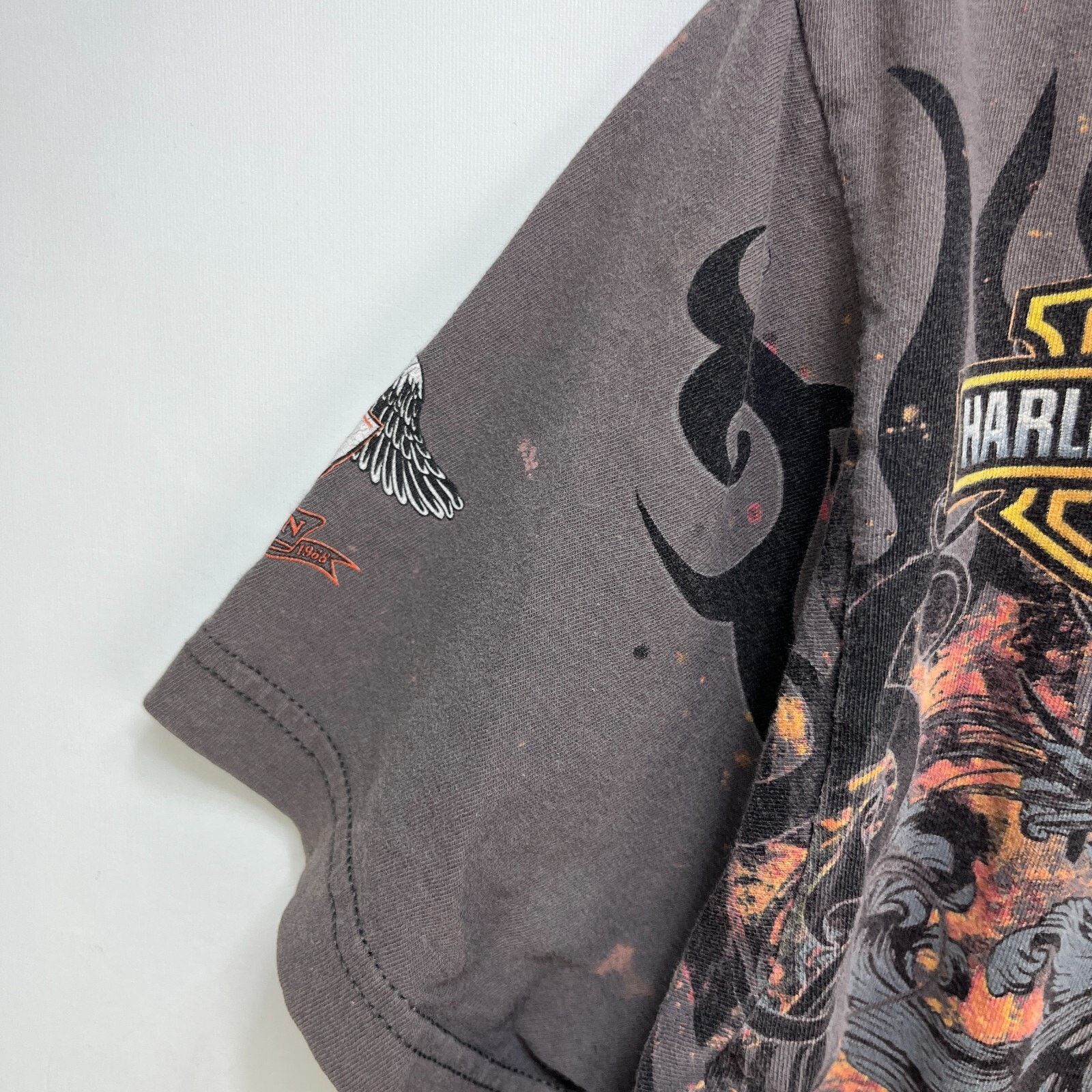 Vintage Vintage Harley-Davidson Skull MMA Y2K AOP Large Goth Grunge Size US L / EU 52-54 / 3 - 5 Thumbnail