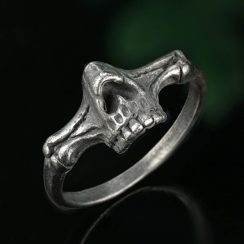 Jewelry × Vintage Aesthetic Skull Ring Size ONE SIZE - 1 Thumbnail