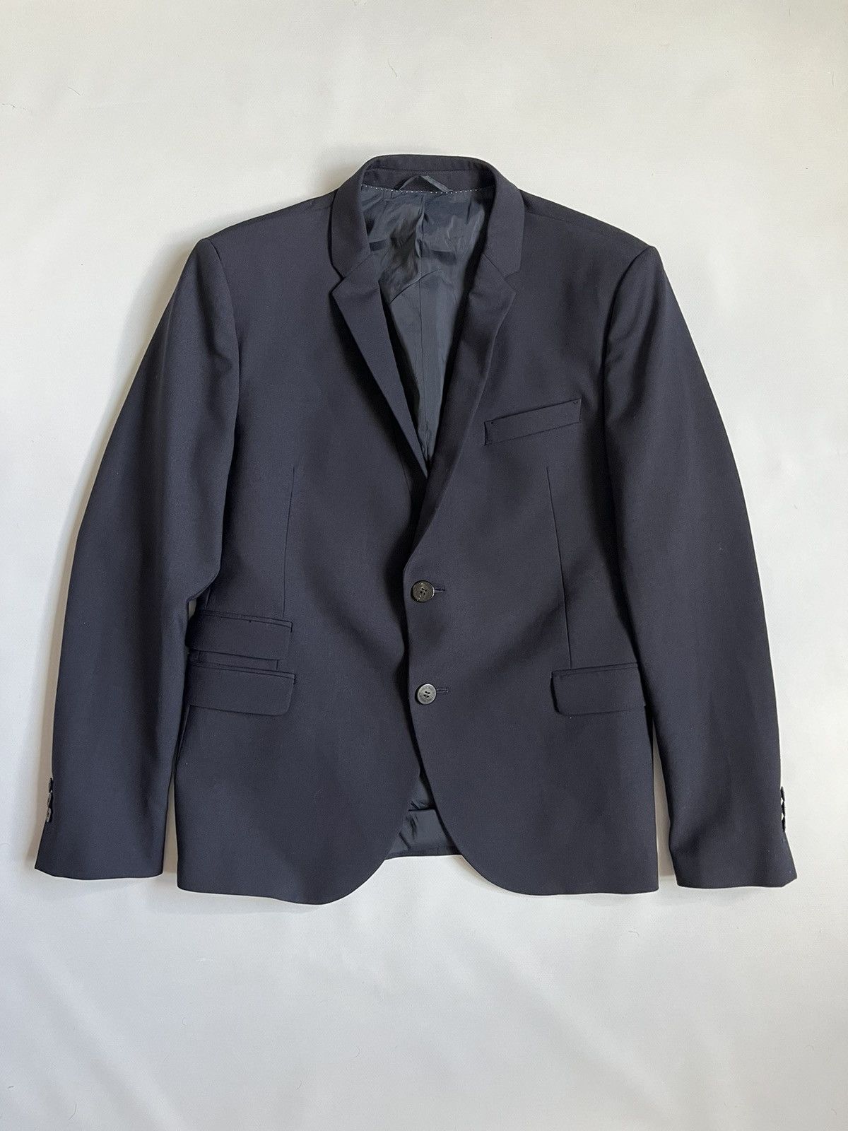 Designer × Japanese Brand × Neil Barrett Neil Barrett Men Woven Dark Navy Slim Fit Suit Blazer Size 50S - 1 Thumbnail