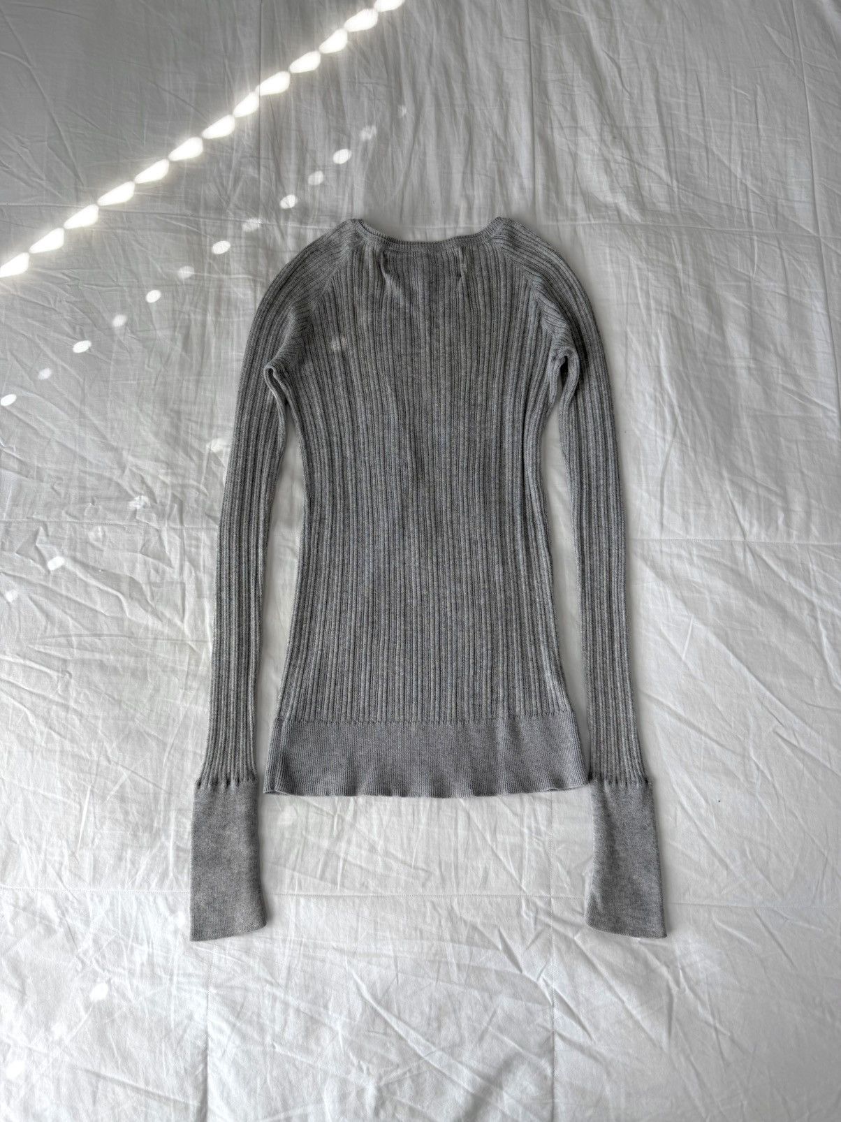 Vintage Abercrombie & Fitch Cotton Ribbed Longsleeve Henley in Gray, Women's — image 6 of 6