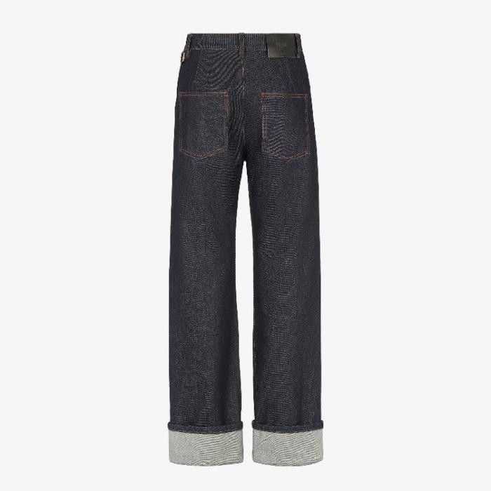 Fendi o1s1wg110825 Trousers in Blue Denim Size 28" / US 6 / IT 42 - 2 Thumbnail