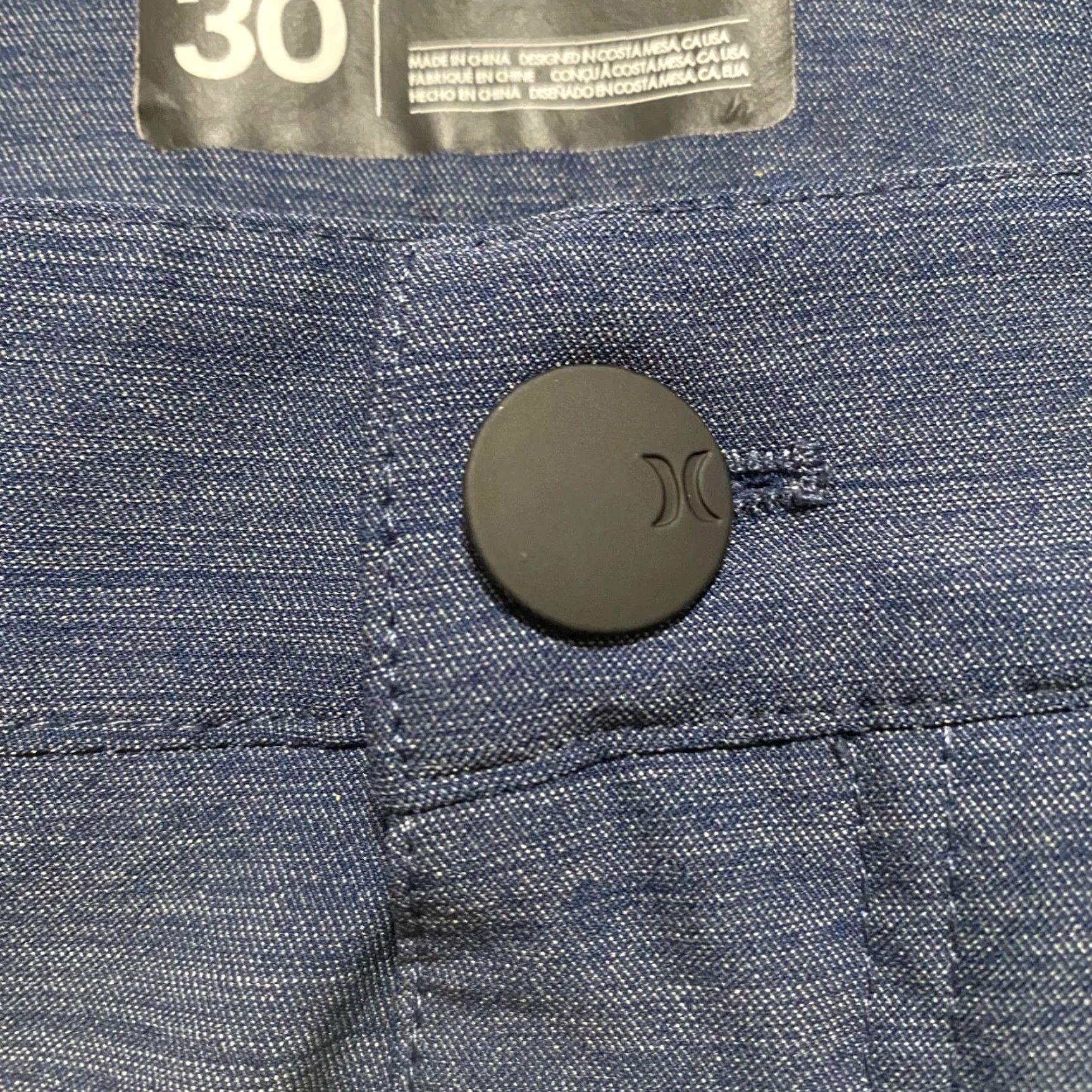 Hurley Hurley Mens Shorts Blue H20 Dri Chino Hybrid Outdoor Golf Beach Inseam 10" Regular 30 Blue Pockets Quick Dry Front Zipper Logo Outdoor Size US 30 / EU 46 - 4 Thumbnail