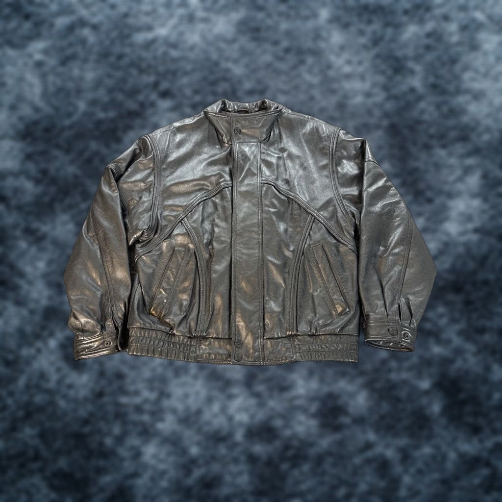 Vintage VINTAGE Wilsons Leather Bomber Jacket Mens L Black Thinsulate Thermal Lined Biker Size US L / EU 52-54 / 3 - 1 Thumbnail