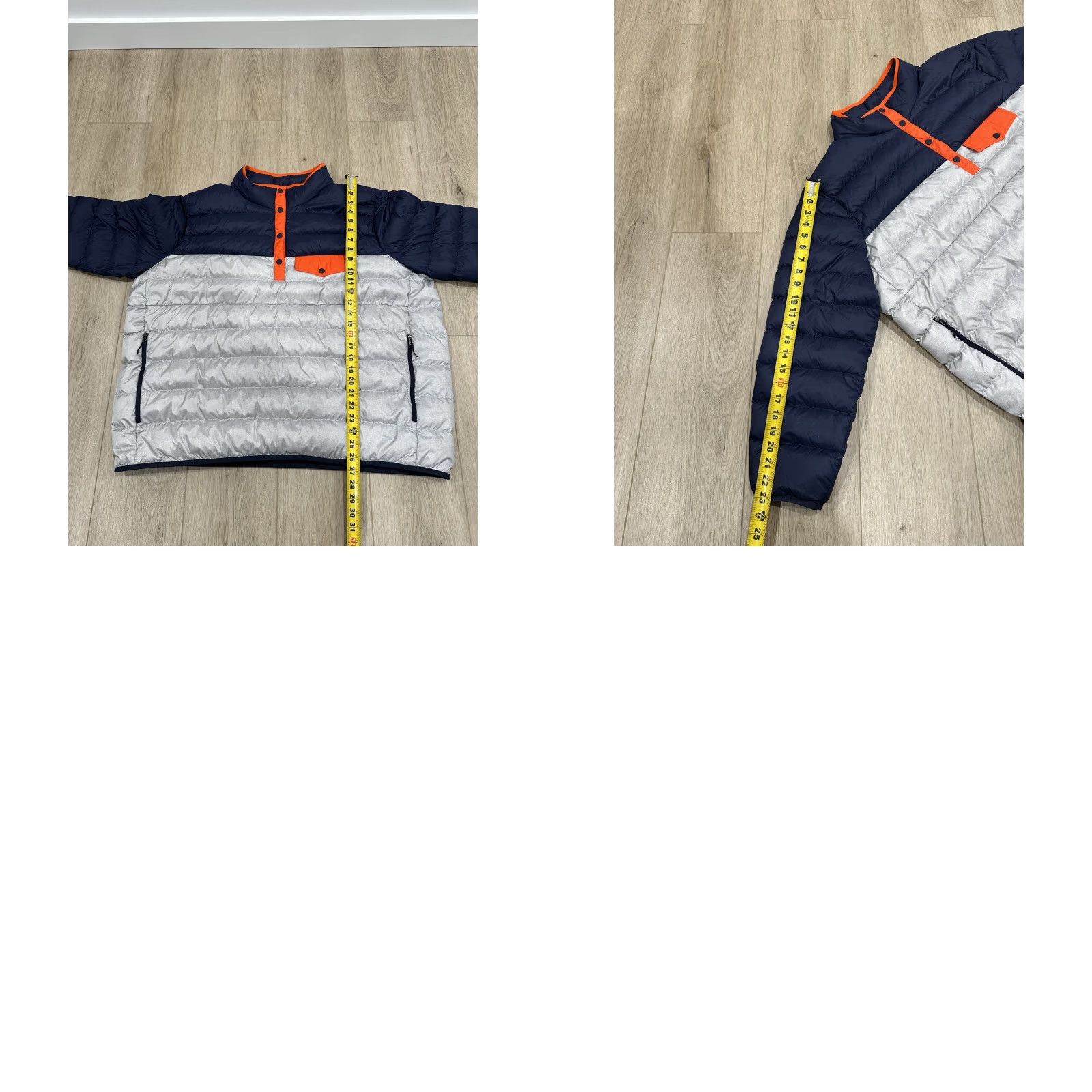 Eddie Bauer Eddie Bauer Puffer Pullover Women 3X Stratuslite Goose Down Snap Mock Quilted Silver Blue Orange Size XXL / US 16-18 / IT 52-54 - 9 Thumbnail