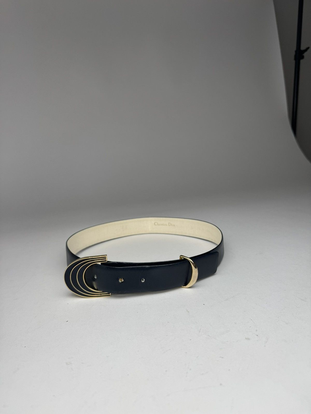 Dior Vintage Dior Leather Belt Black Size ONE SIZE - 2 Thumbnail