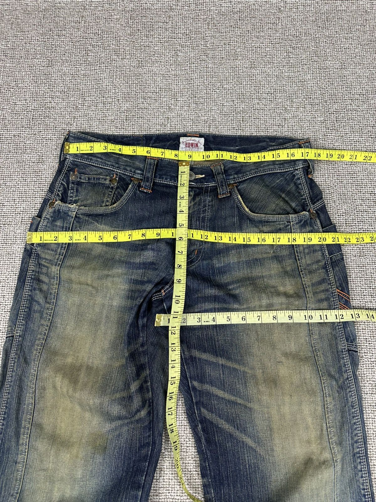 Edwin Vintage Edwin 465 XVS Distressed Denim Jeans - Baggy D740 Size US 32 / EU 48 - 10 Thumbnail
