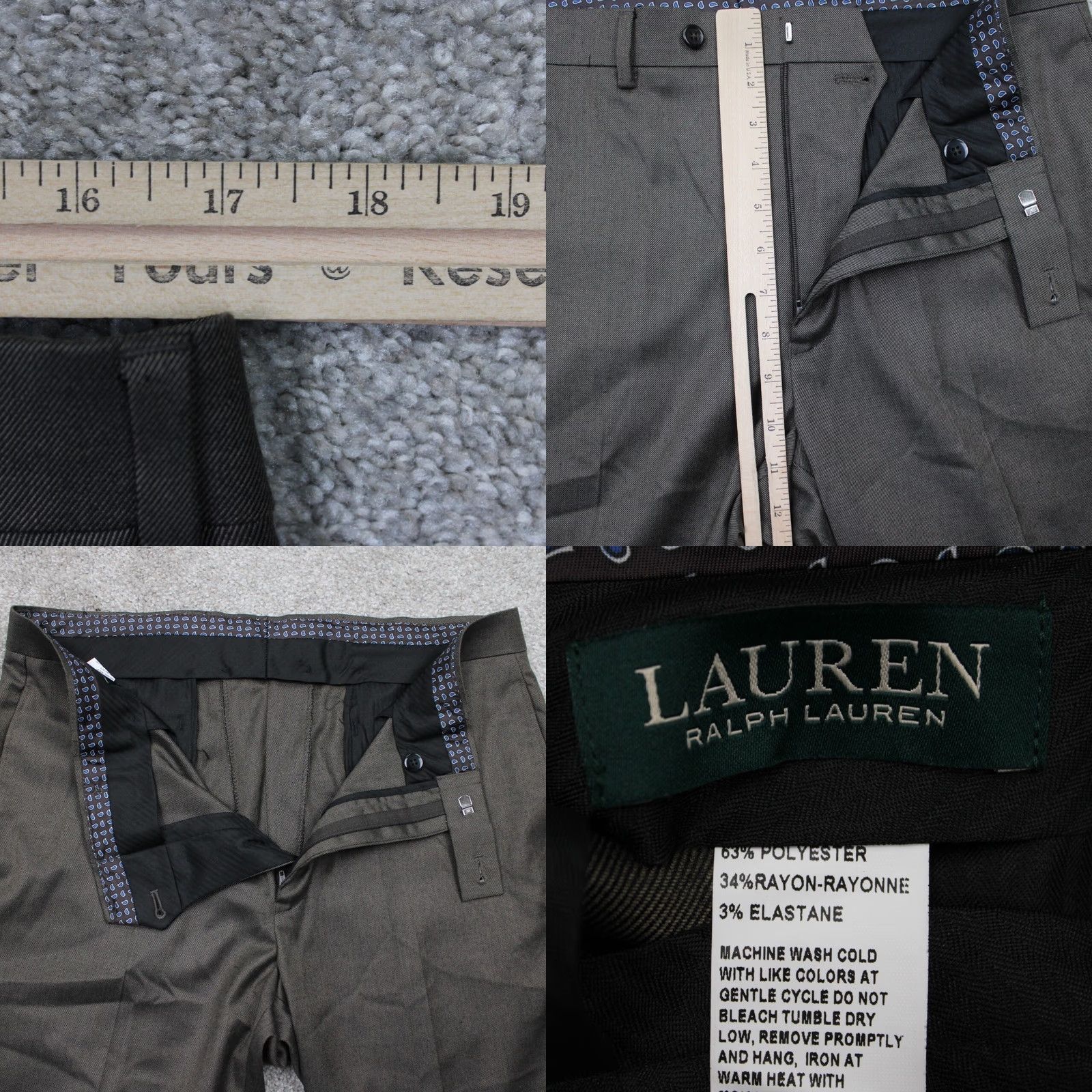 Ralph Lauren LAUREN Ralph Lauren Dress Pants Mens 34x32 Brown Flat Front Poly/Rayon Stretch Dress Pants Regular Mens Brown Size US 34 / EU 50 - 8 Thumbnail