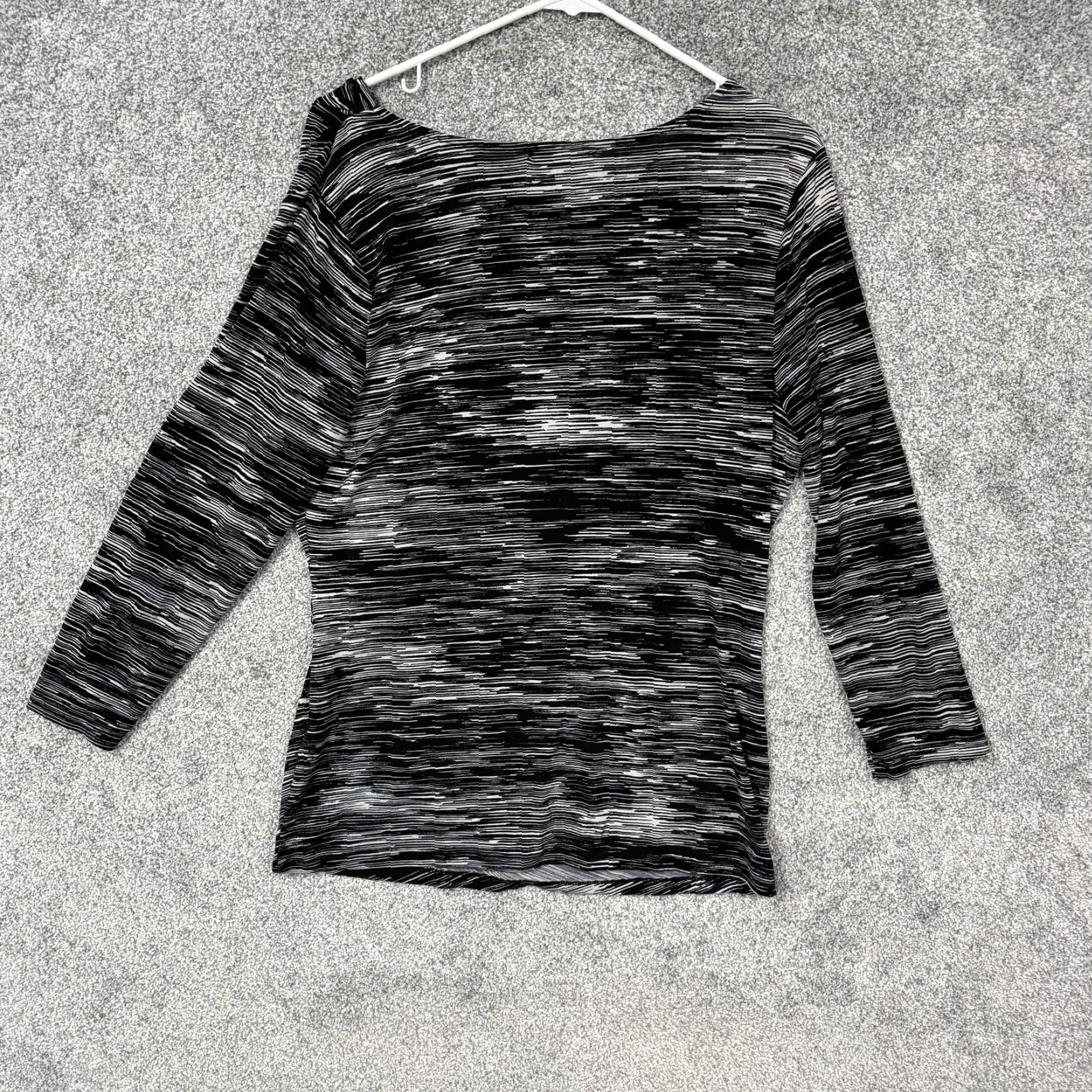 Calvin Klein Calvin Klein Blouse M 3/4 Sleeve Cowl Neck Buckle Detail Black White Stripe Women Adult Regular Size M Size M / US 6-8 / IT 42-44 - 7 Thumbnail
