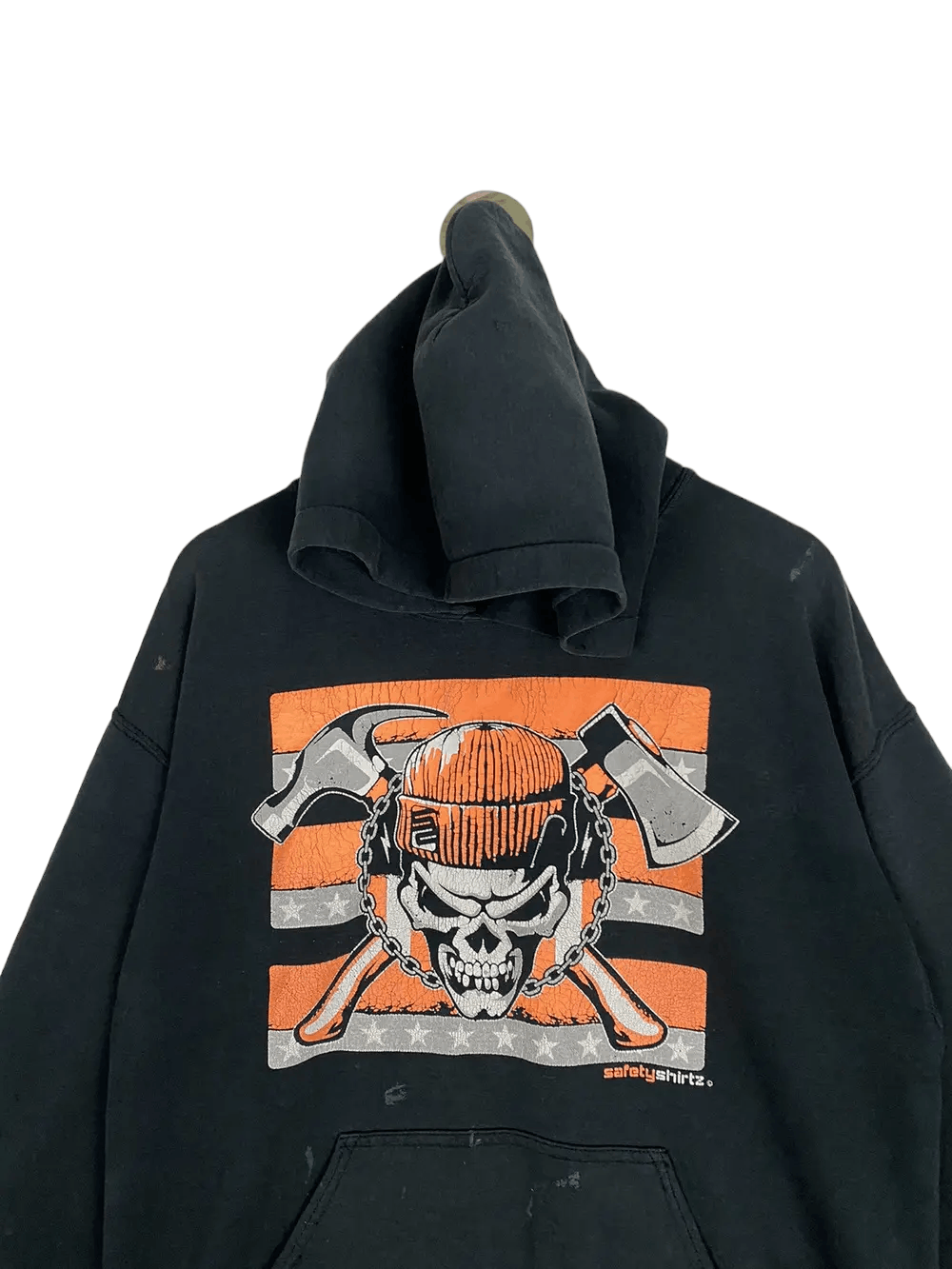 Gildan × Vintage Vintage Gildan Hoodie Safety Shirt Skull Size US L / EU 52-54 / 3 - 4 Thumbnail
