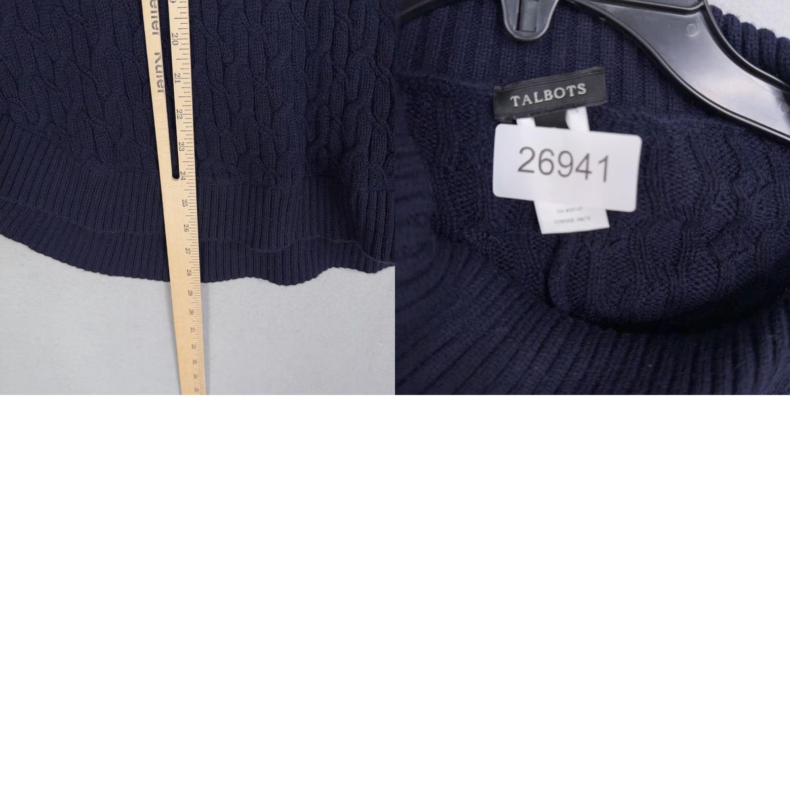 Talbots Talbots Sweater Cap e Womens Small Blue Cowl Neck Button Cable Knit Poncho Size S / US 4 / IT 40 - 8 Thumbnail