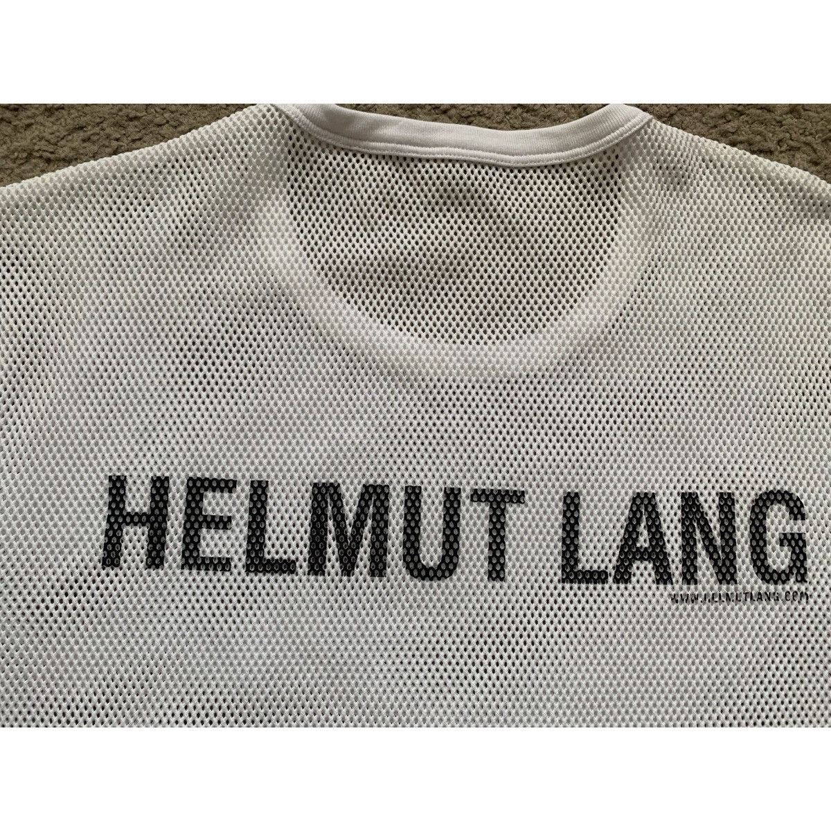 Helmut Lang HELMUT LANG WHITE LOGO MESH TOP Size US M / EU 48-50 / 2 - 16 Thumbnail
