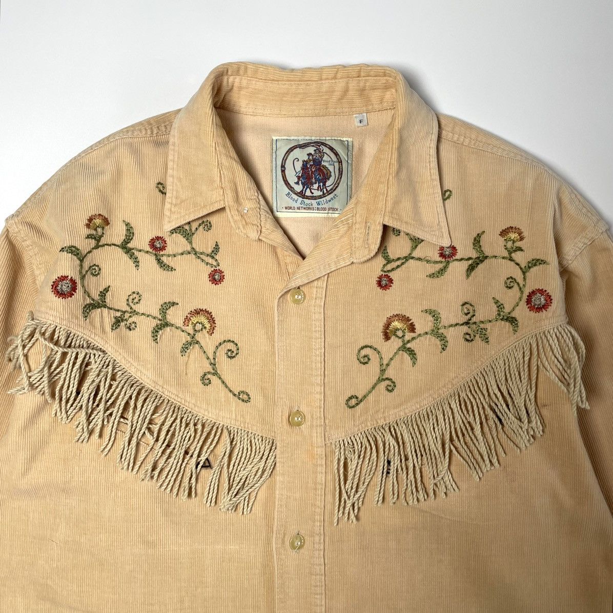 Vintage 1990s Blood Stock Wildwest Western Cowboy Corduroy Shirt Size US L / EU 52-54 / 3 - 3 Thumbnail