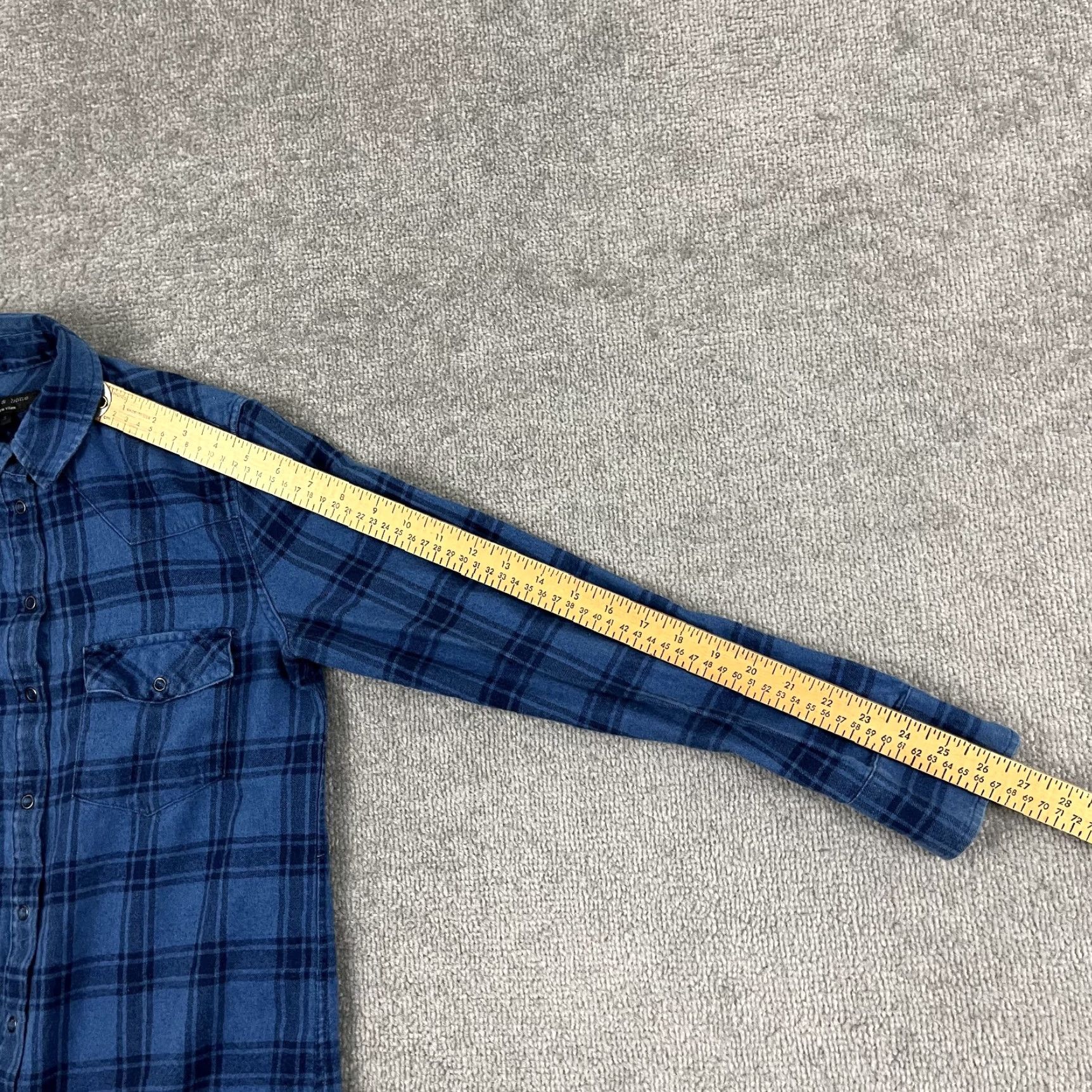 Rag & Bone RAG & BONE Shirt Womens Small Blue Plaid Flannel Snap Up Front Long Sleeve Top Size S / US 4 / IT 40 - 5 Thumbnail