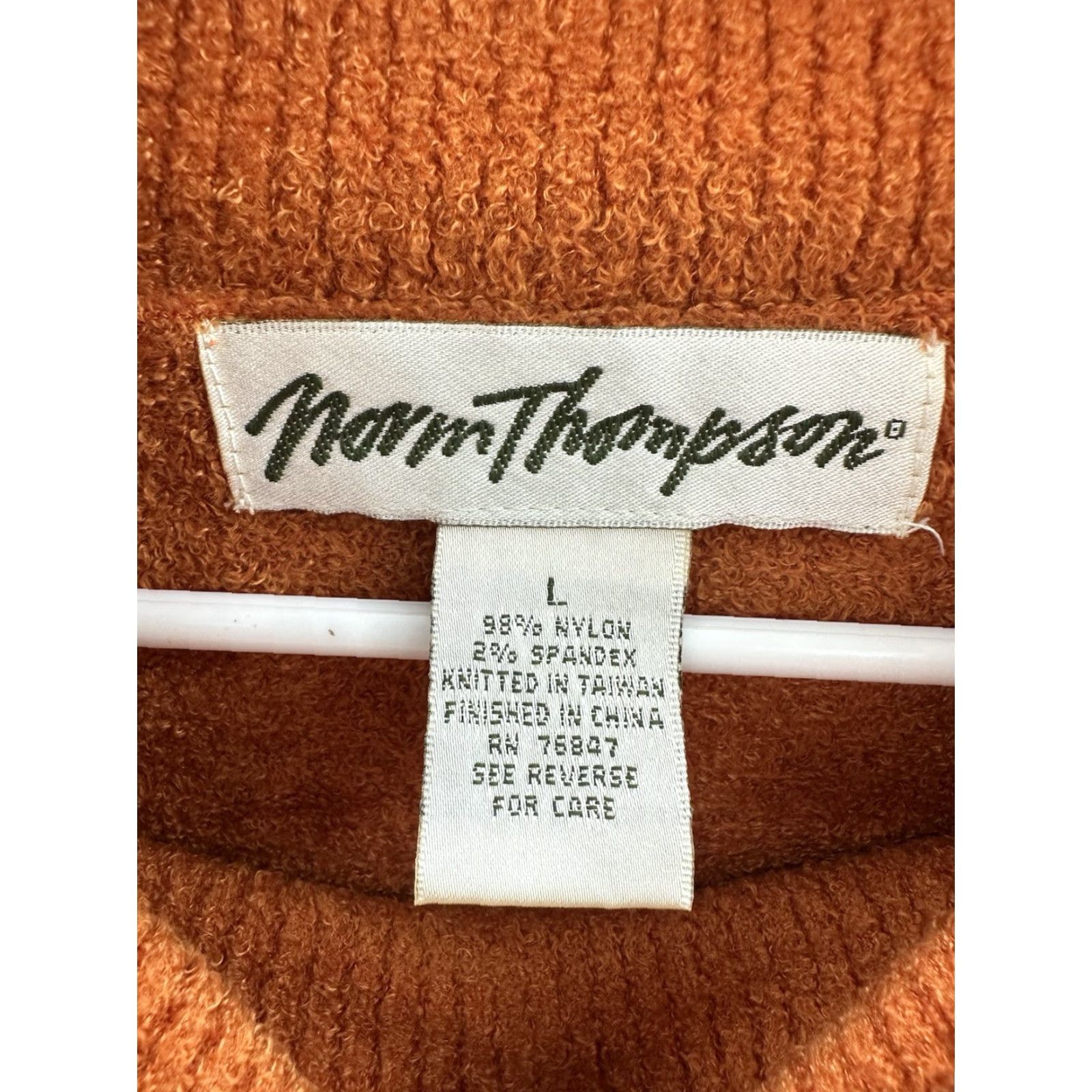 Jim Thompson VINTAGE Norm Thompson Womens Sweater Orange Long Sleeve Turtleneck Size Large Pullover Knitted Knit-Style All Seasons 90s City Classic Womens Size L / US 10 / IT 46 - 4 Thumbnail