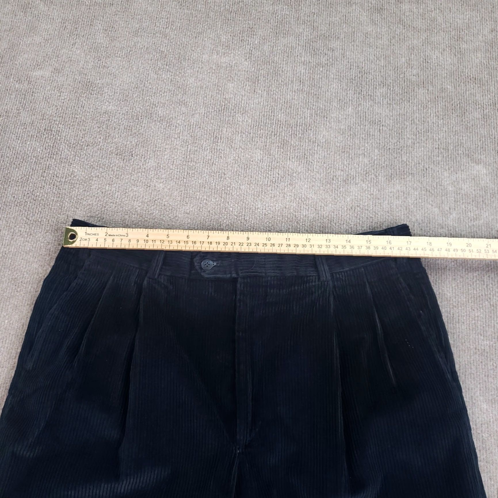 Berle Berle Corduroy Pants Mens 34x27 Blue Straight Leg Cuff Flat Front Casual Size US 34 / EU 50 - 4 Thumbnail